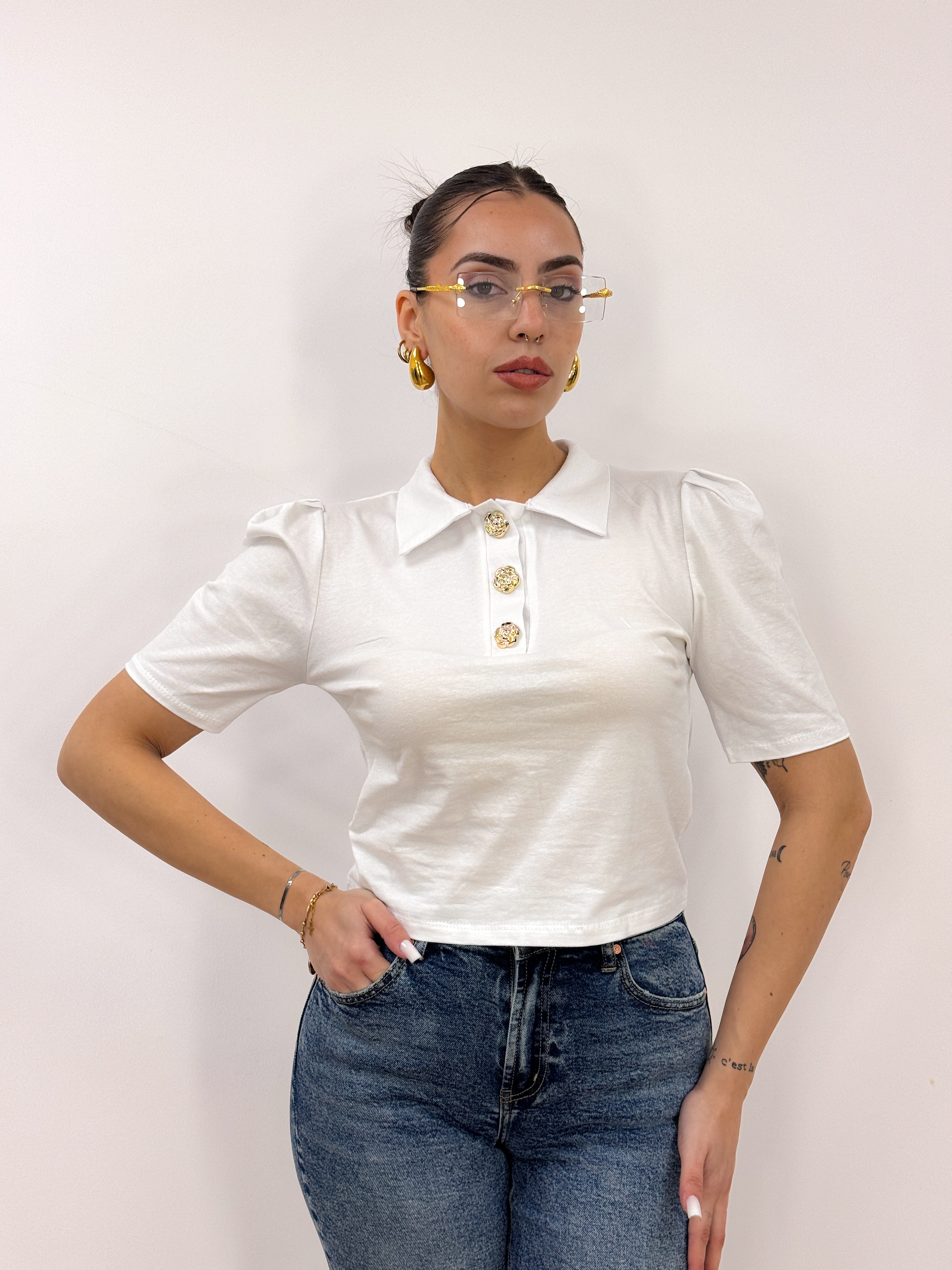 Polo Crop BIANCO