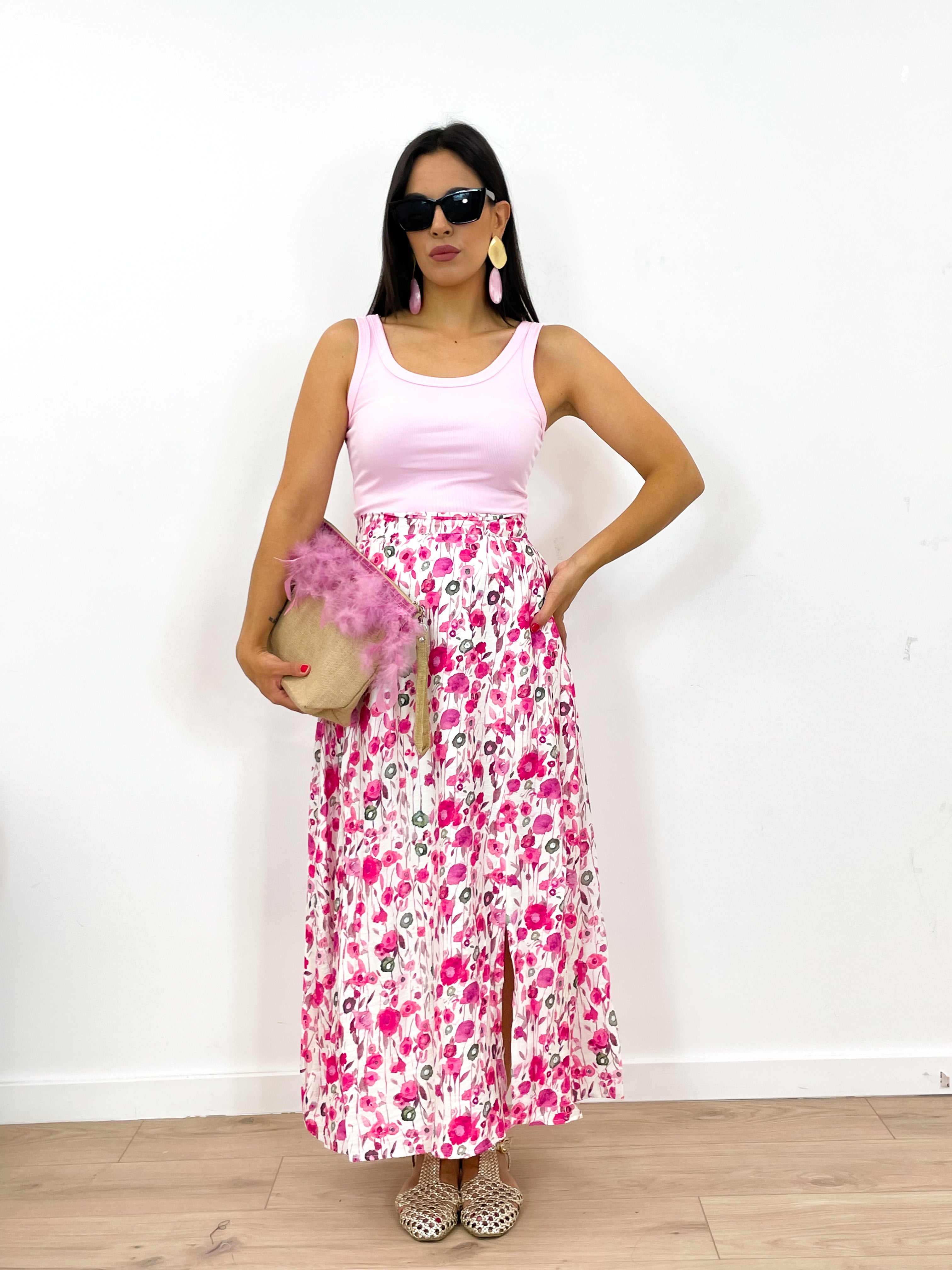 Pochette piume rosa
