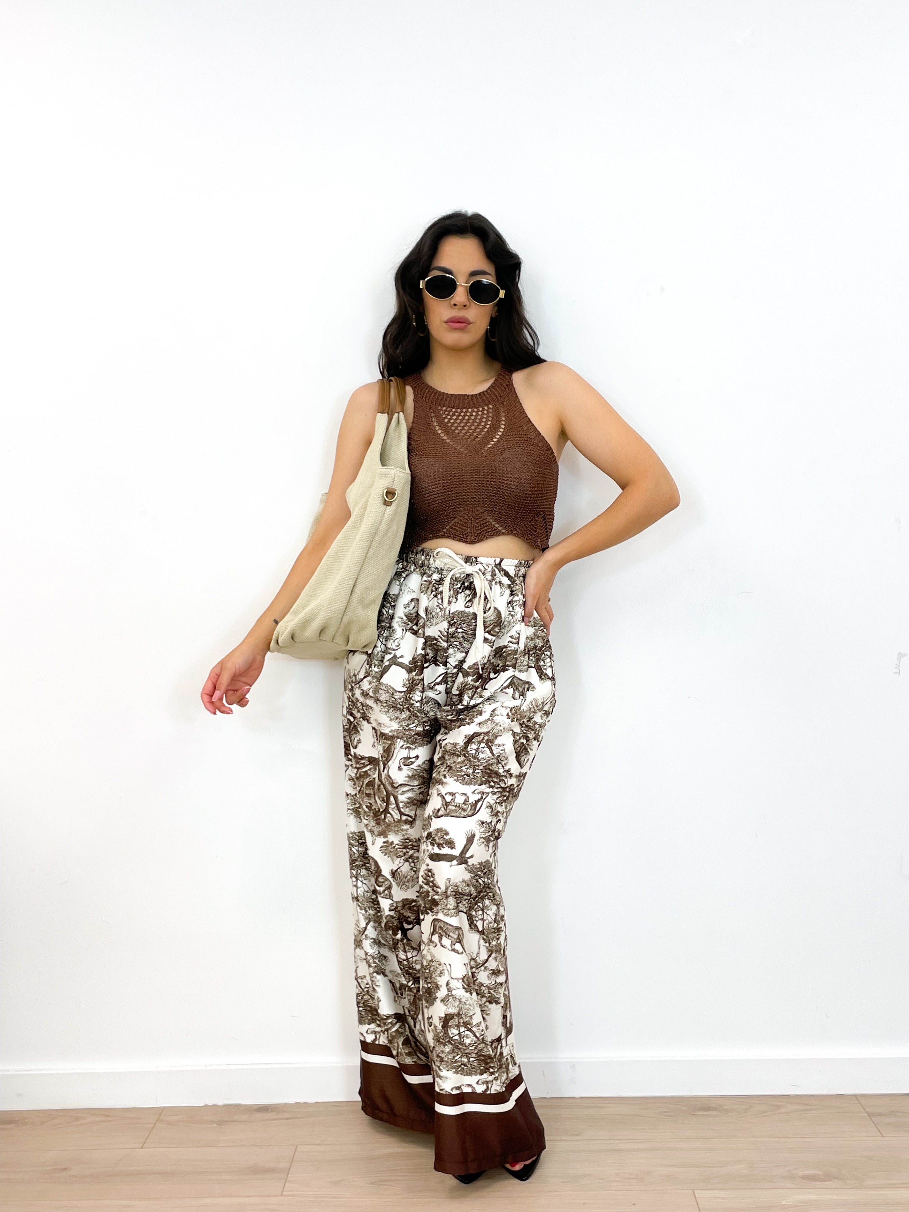 Borsa con manici in ecopelle