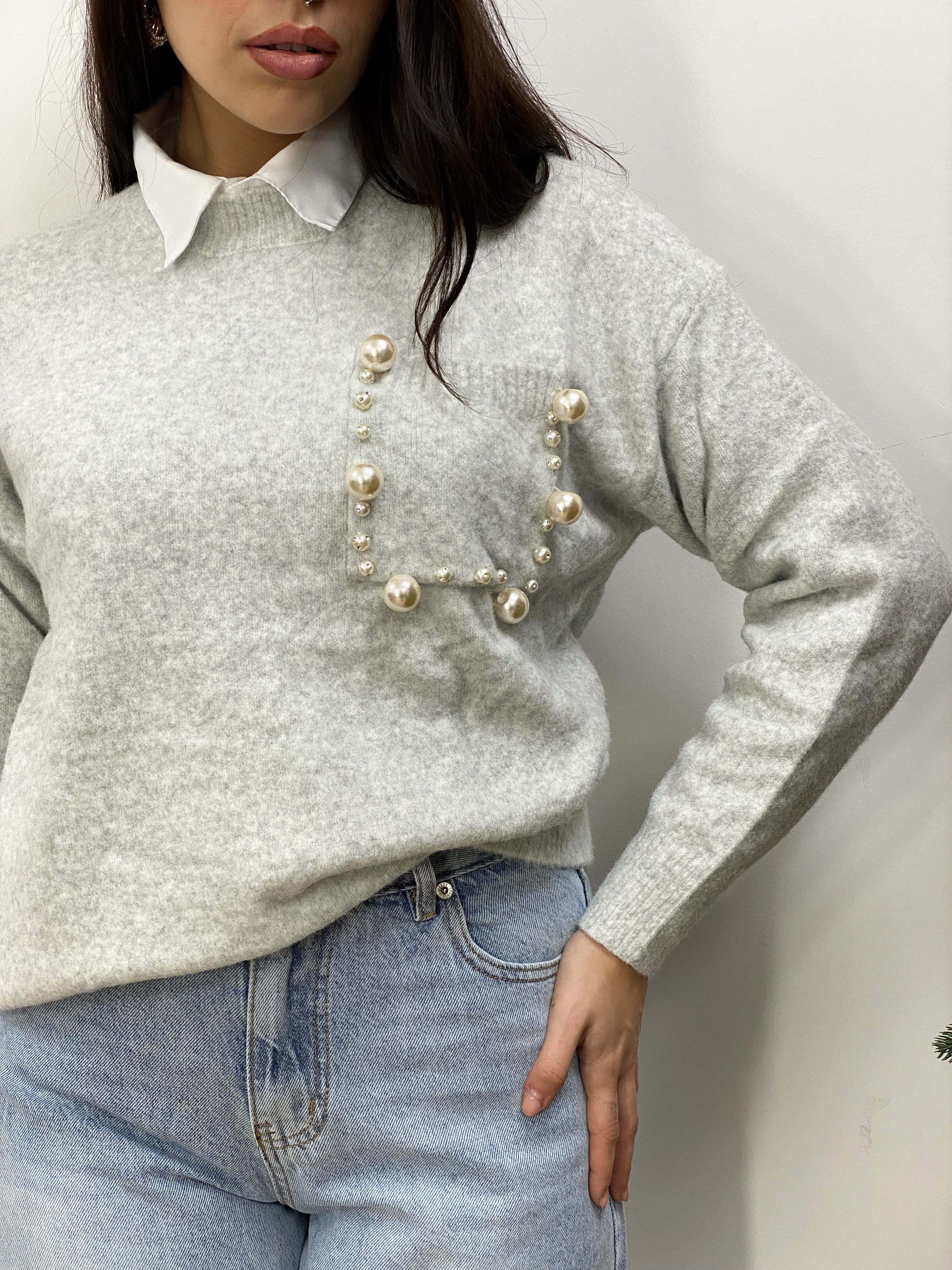 Maglione Wool Grigio Perla