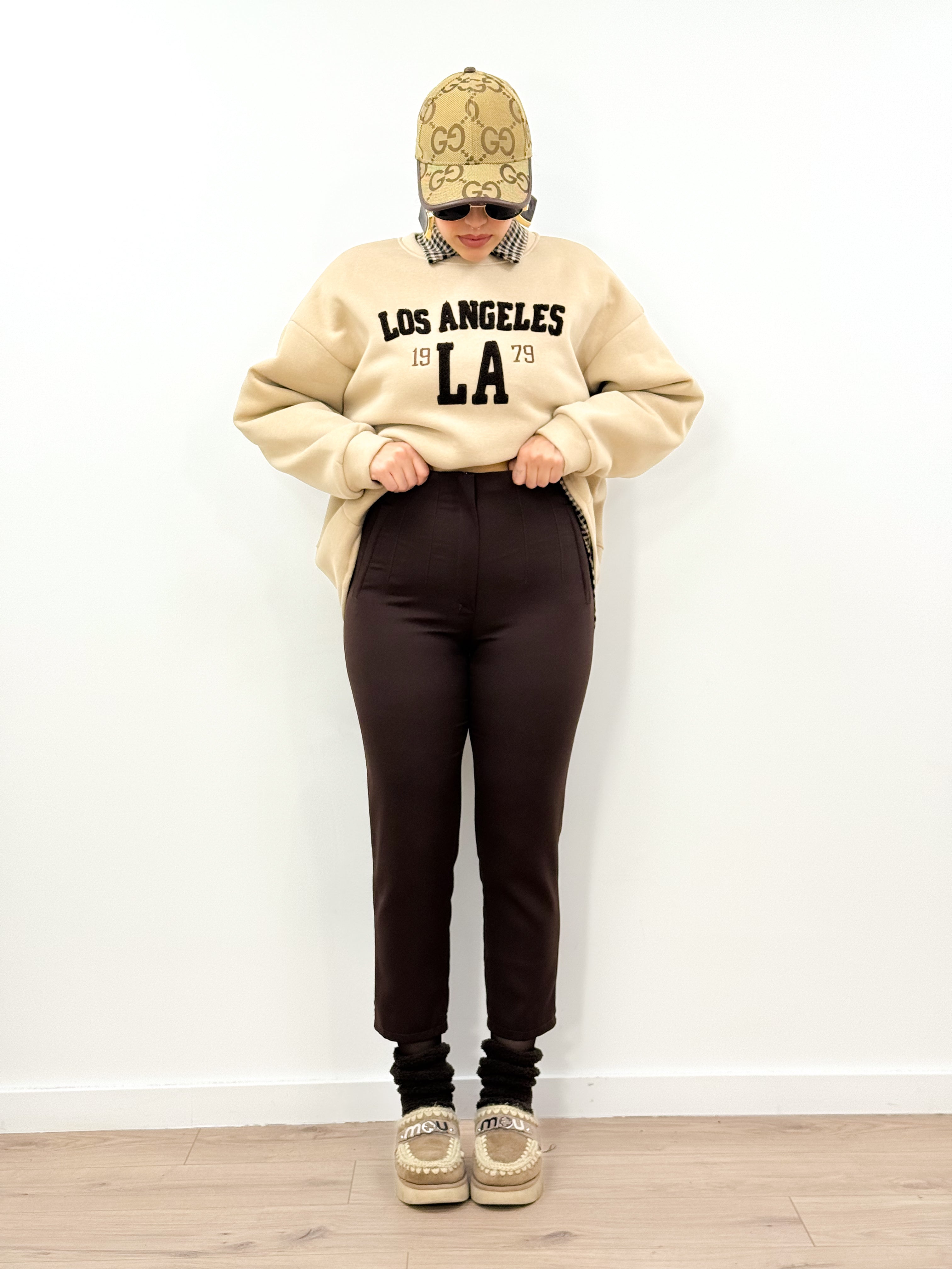 Pantalone Finte Pences Marrone