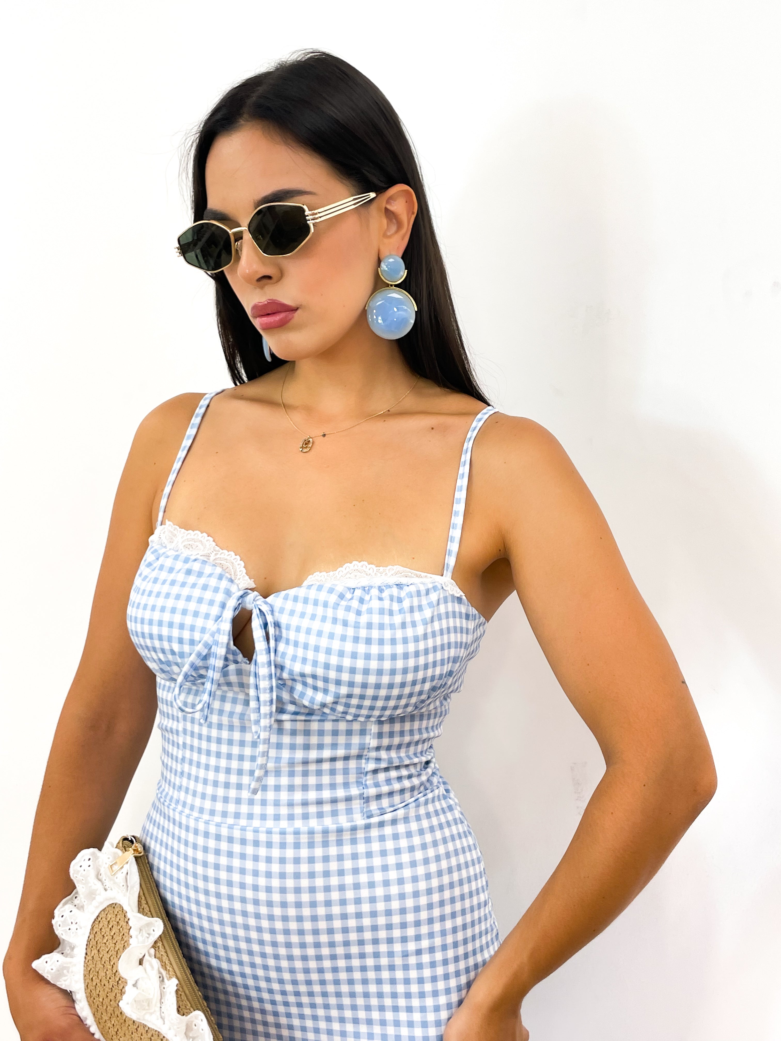 Abito BRIGITTE azzurro/bianco