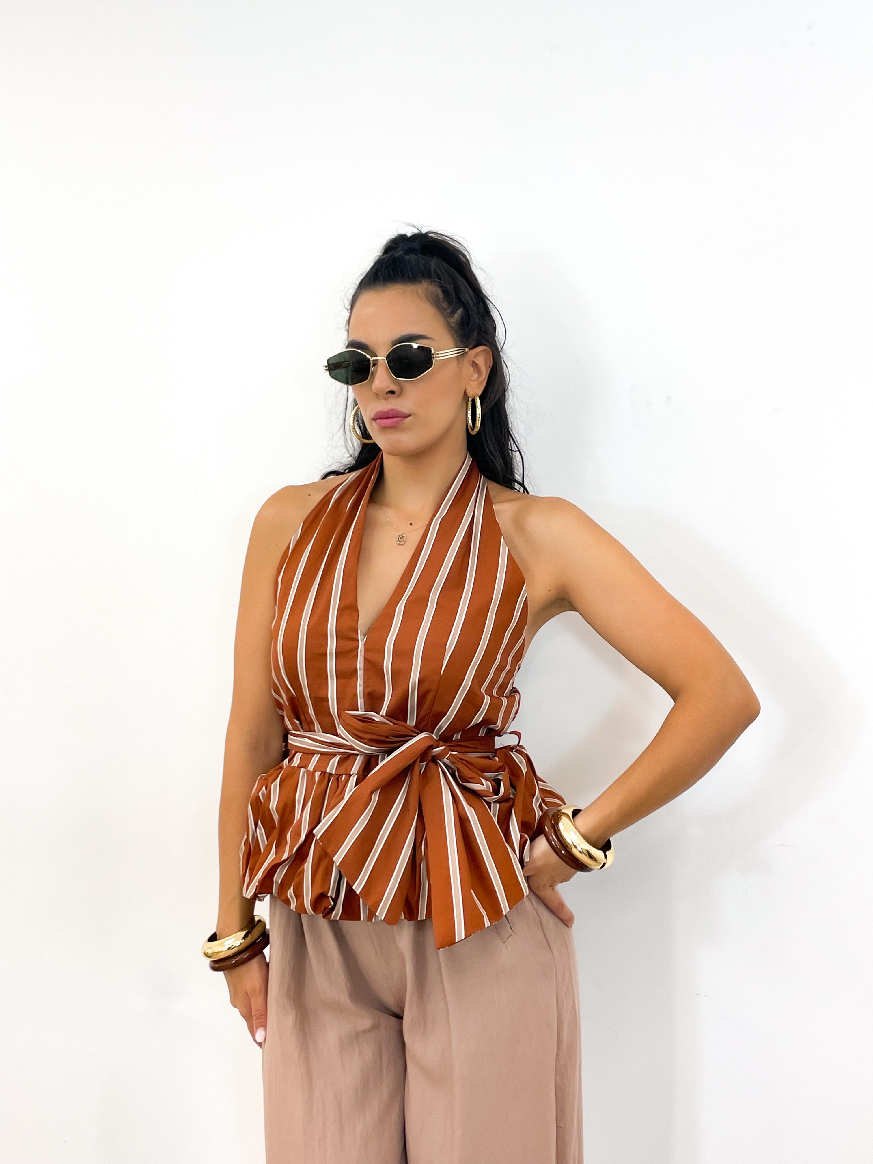 Top RUFFLE terracotta