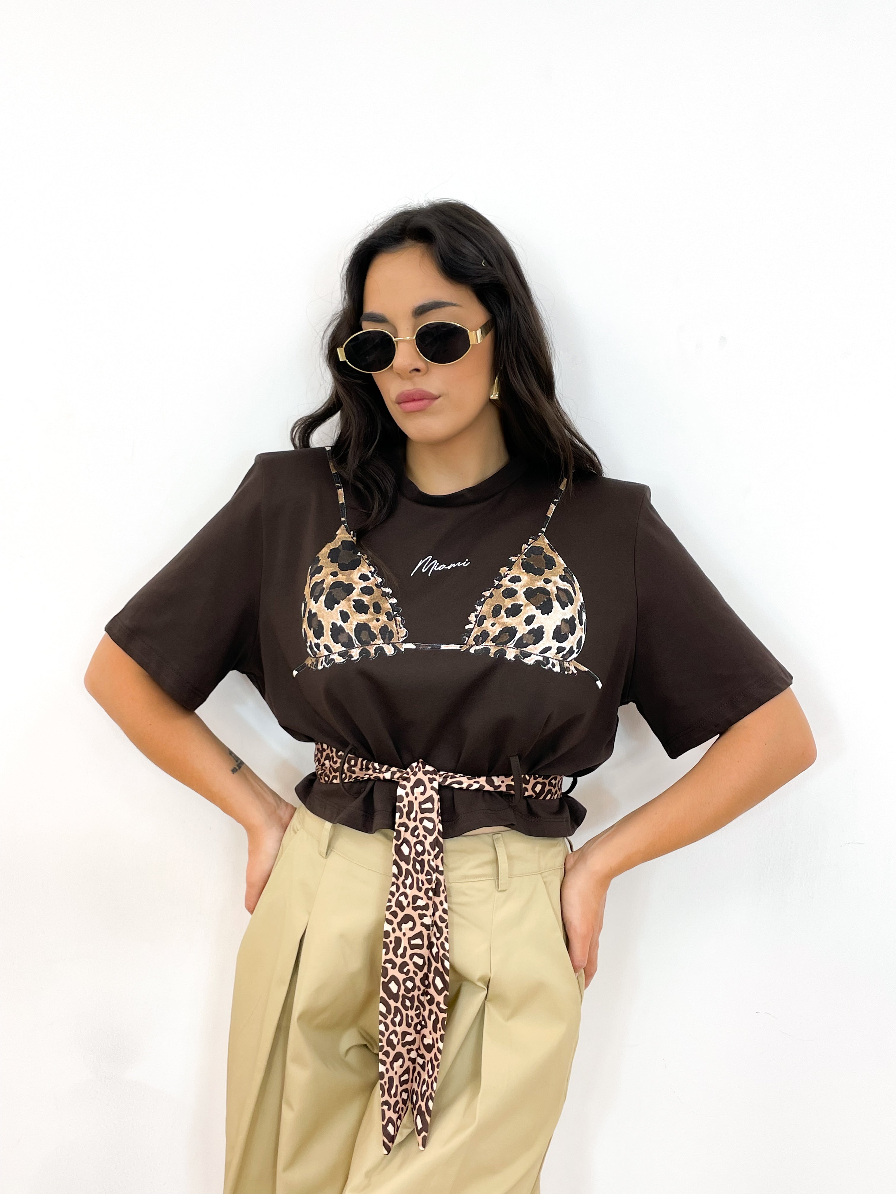 T-shirt MIAMI Tiger marrone