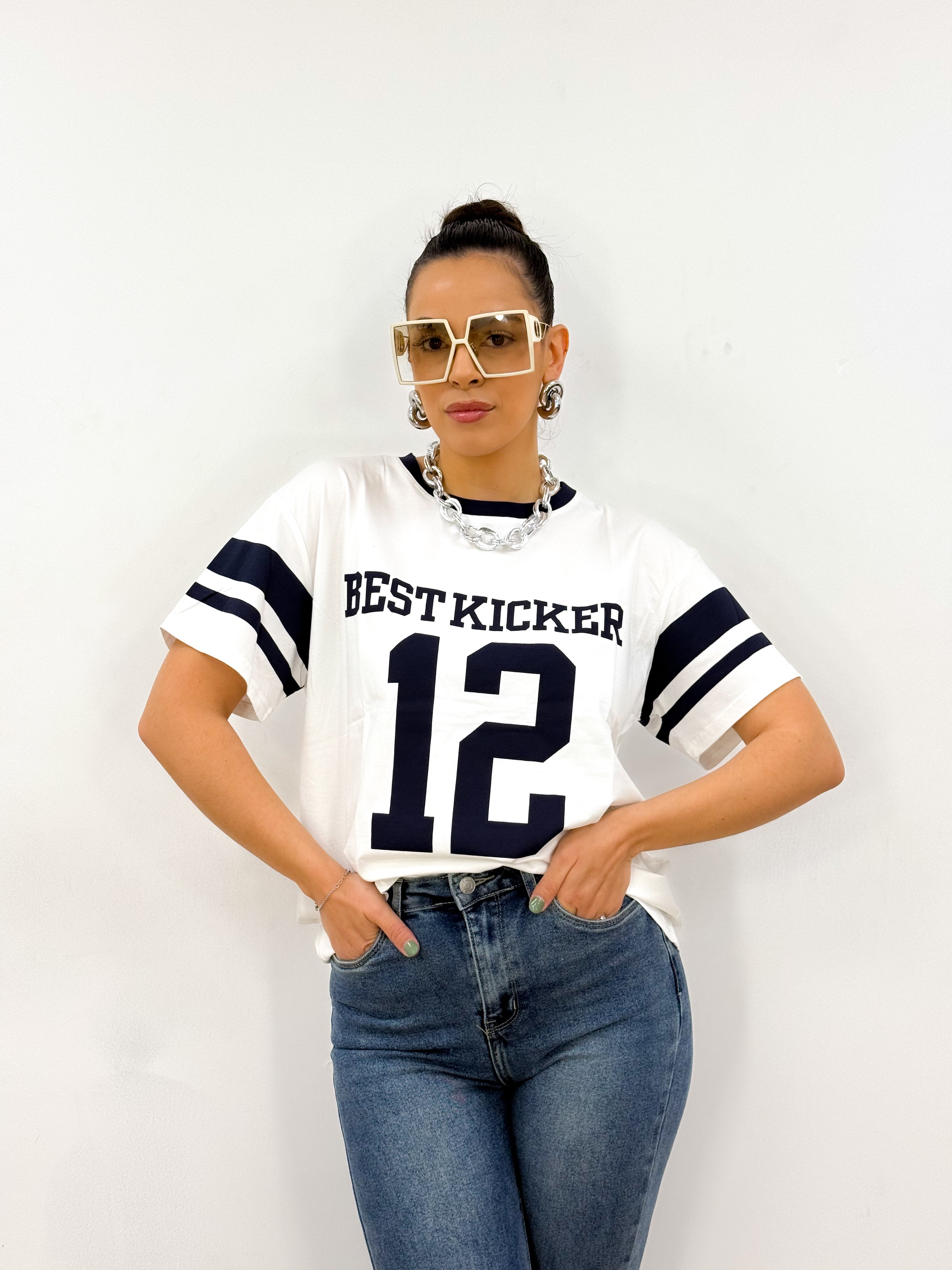 T-shirt KICKER bianco/blu
