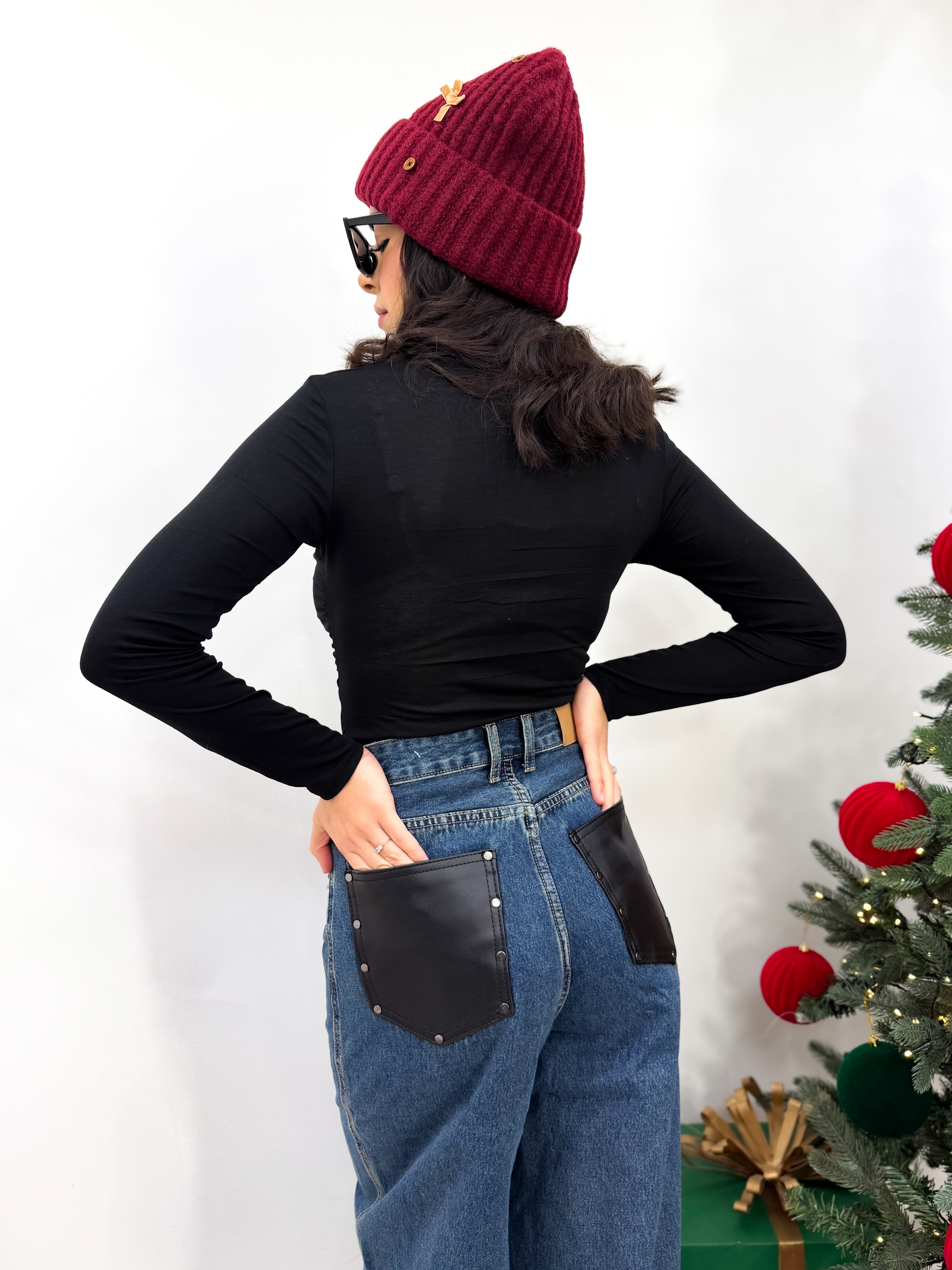 Jeans 22112 tasche di pelle