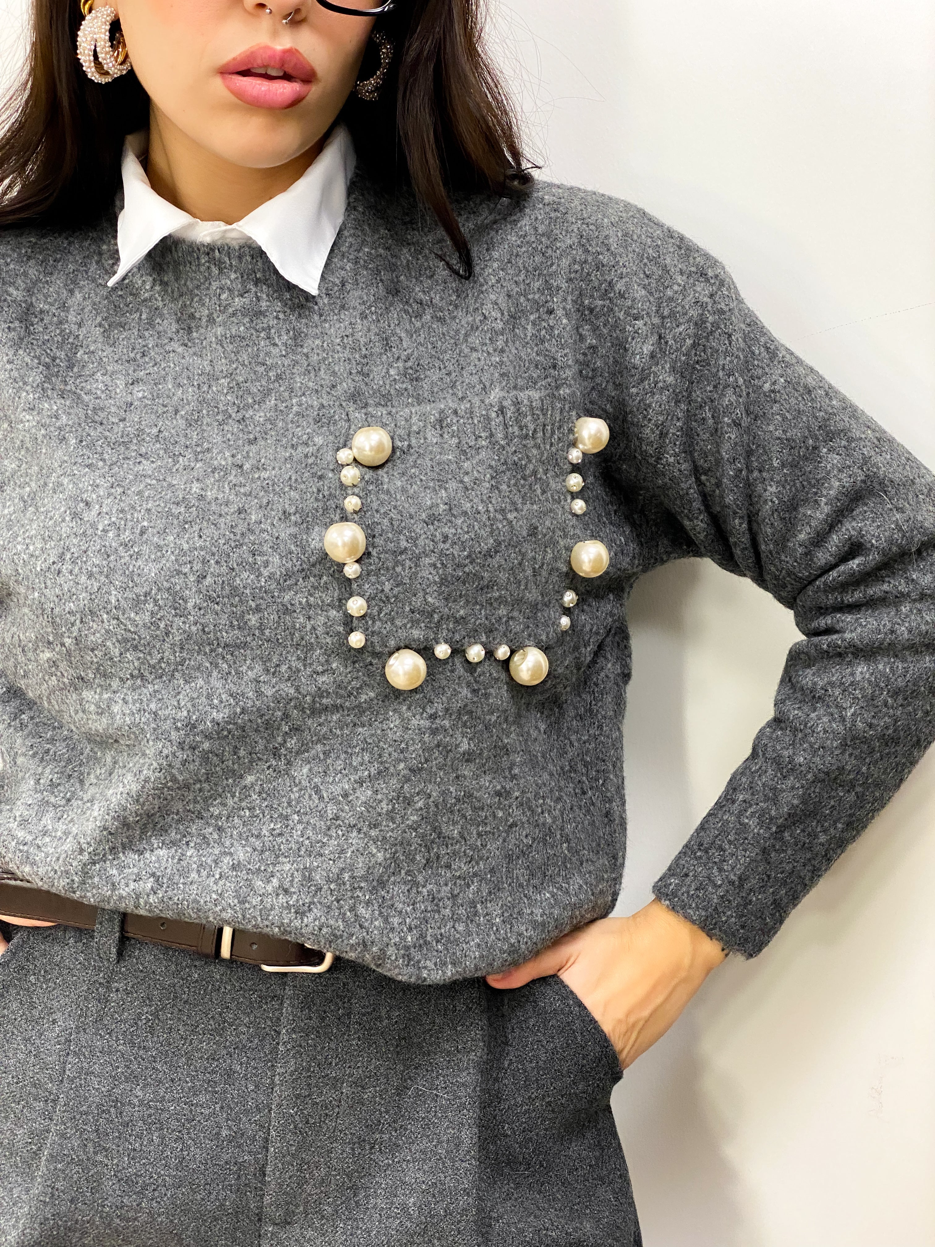 Maglione Wool Grigio Scuro