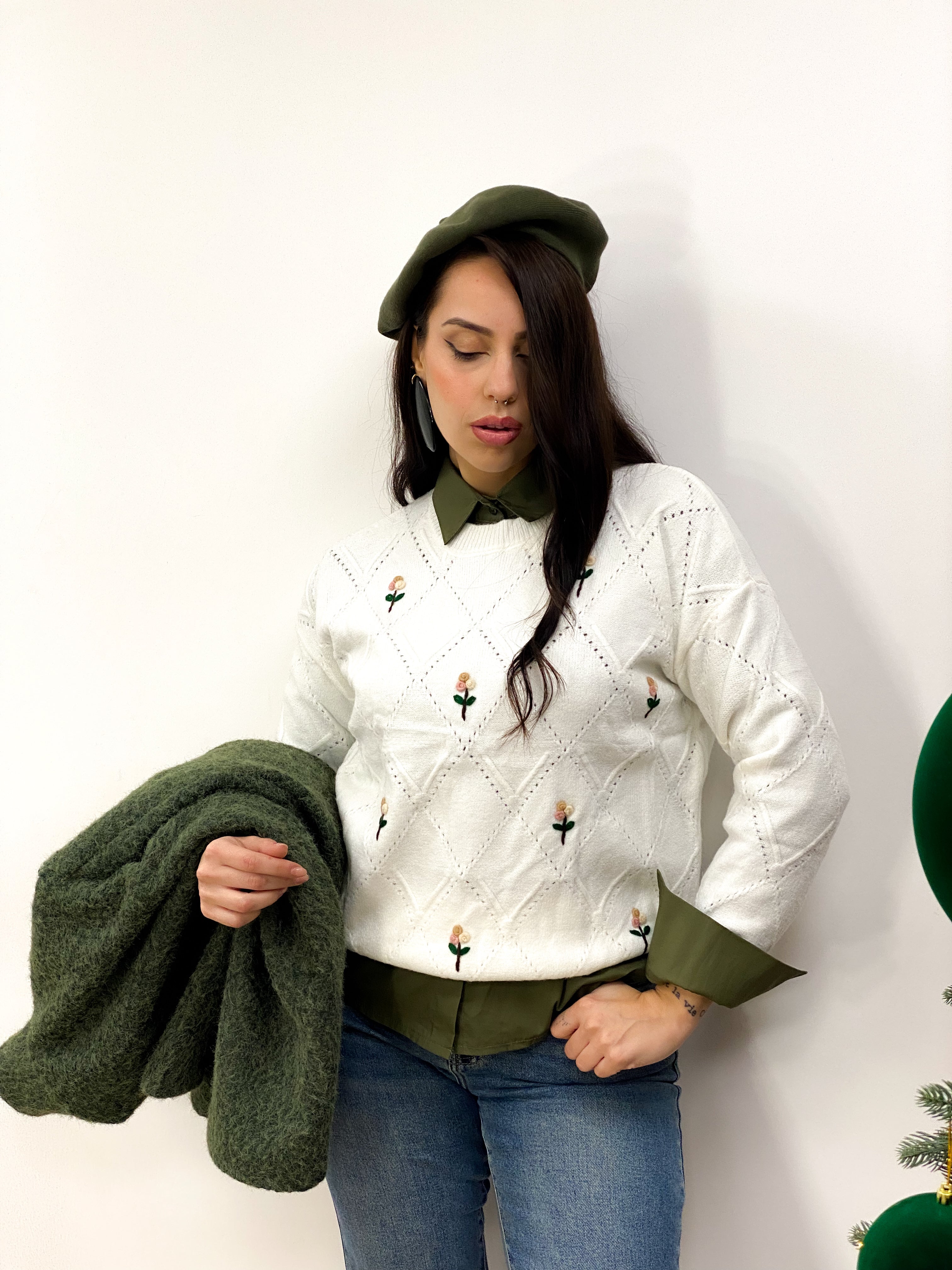 Maglione Fleur Bianco