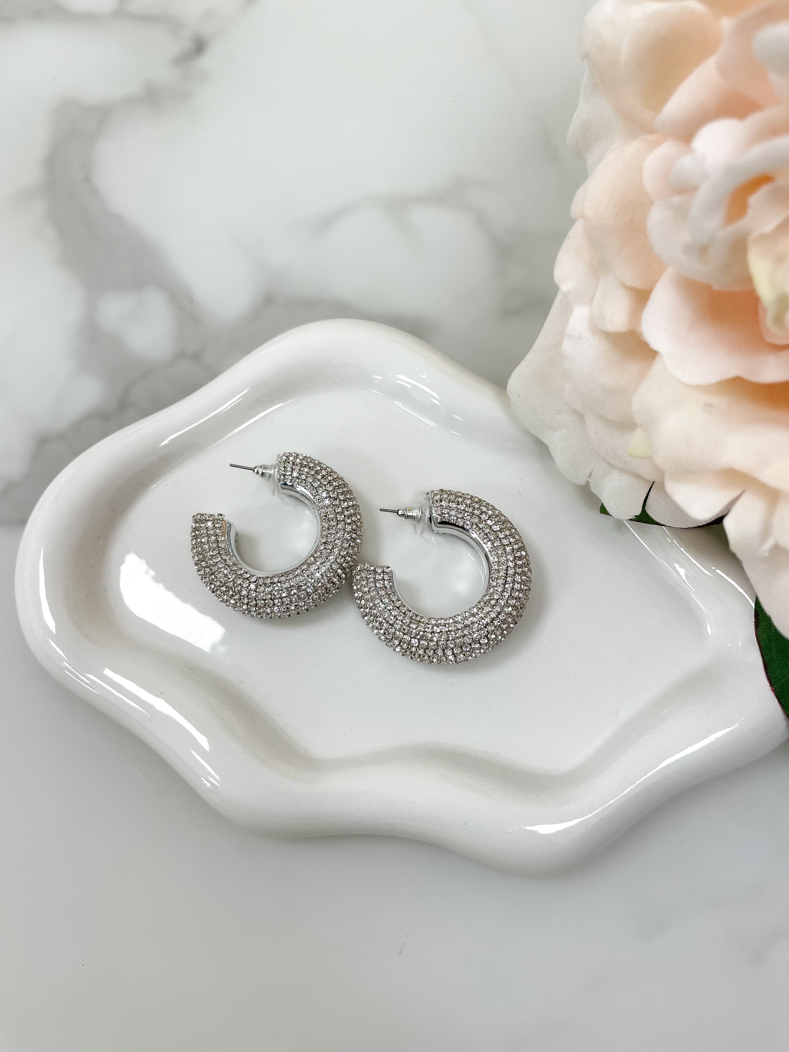Orecchini Strass Argento