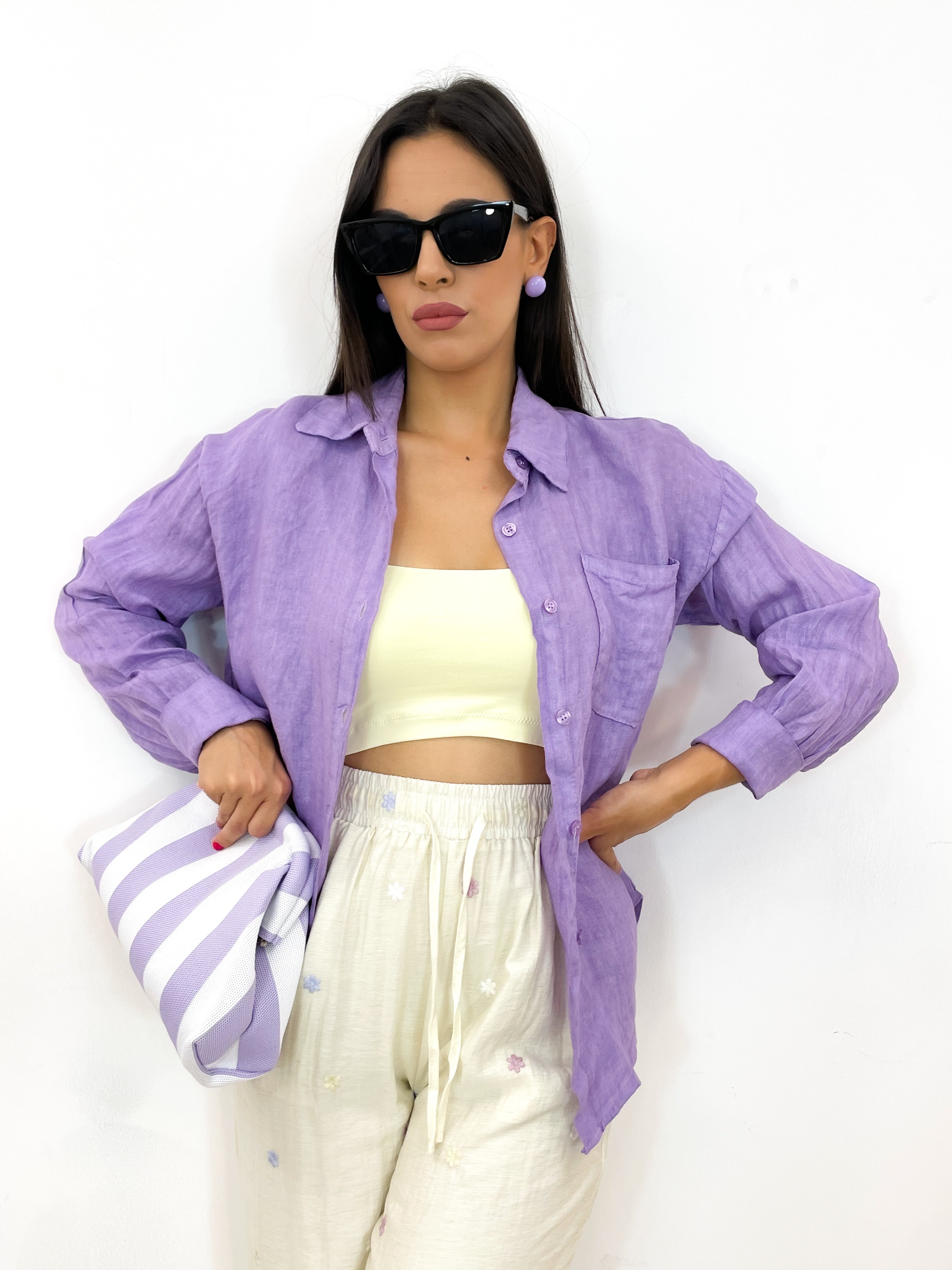 Clutch lilla/bianco