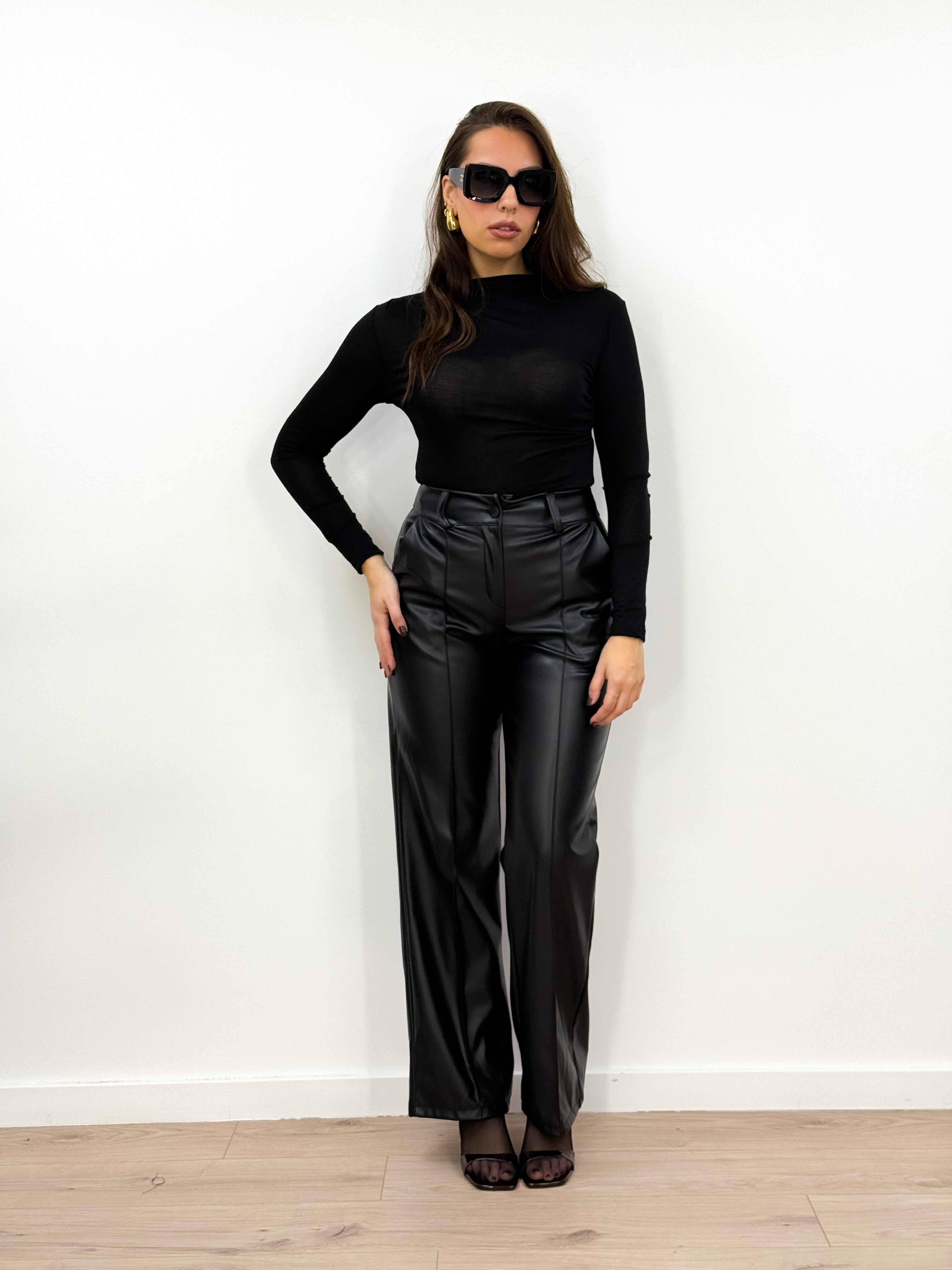 Pantalone Ecopelle Nero