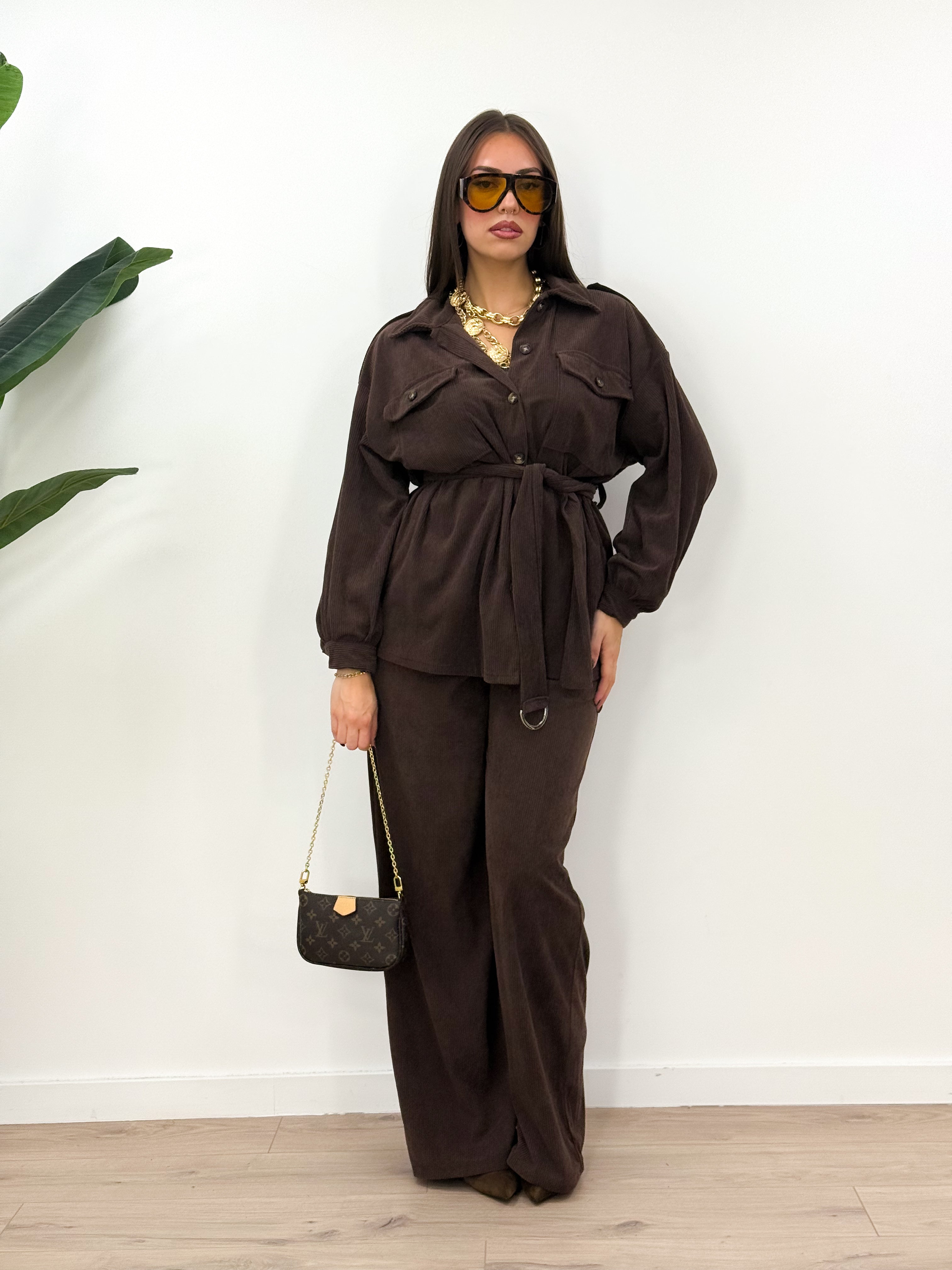 Coordinato Riga marrone