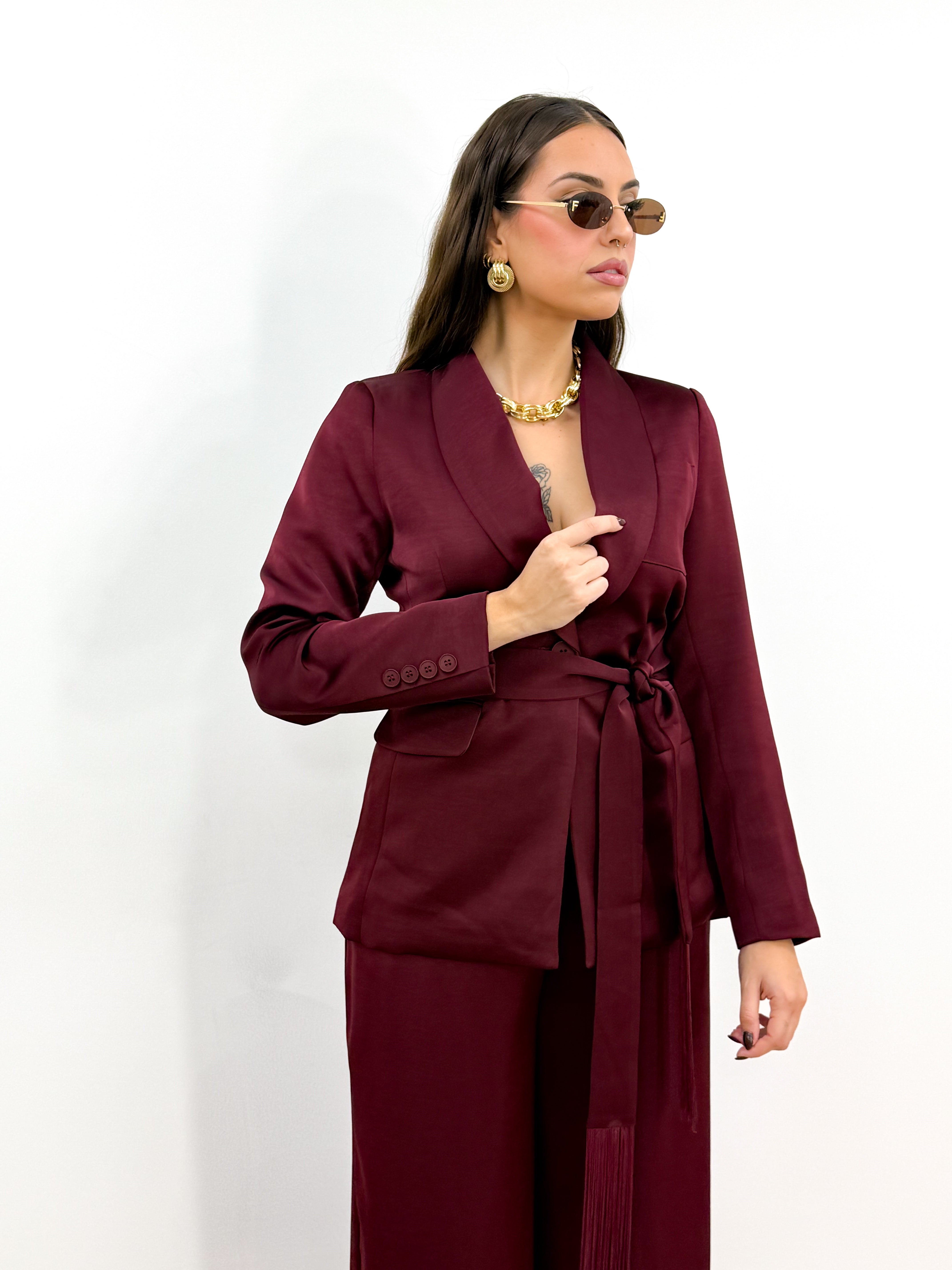 Tailleur party bordeaux