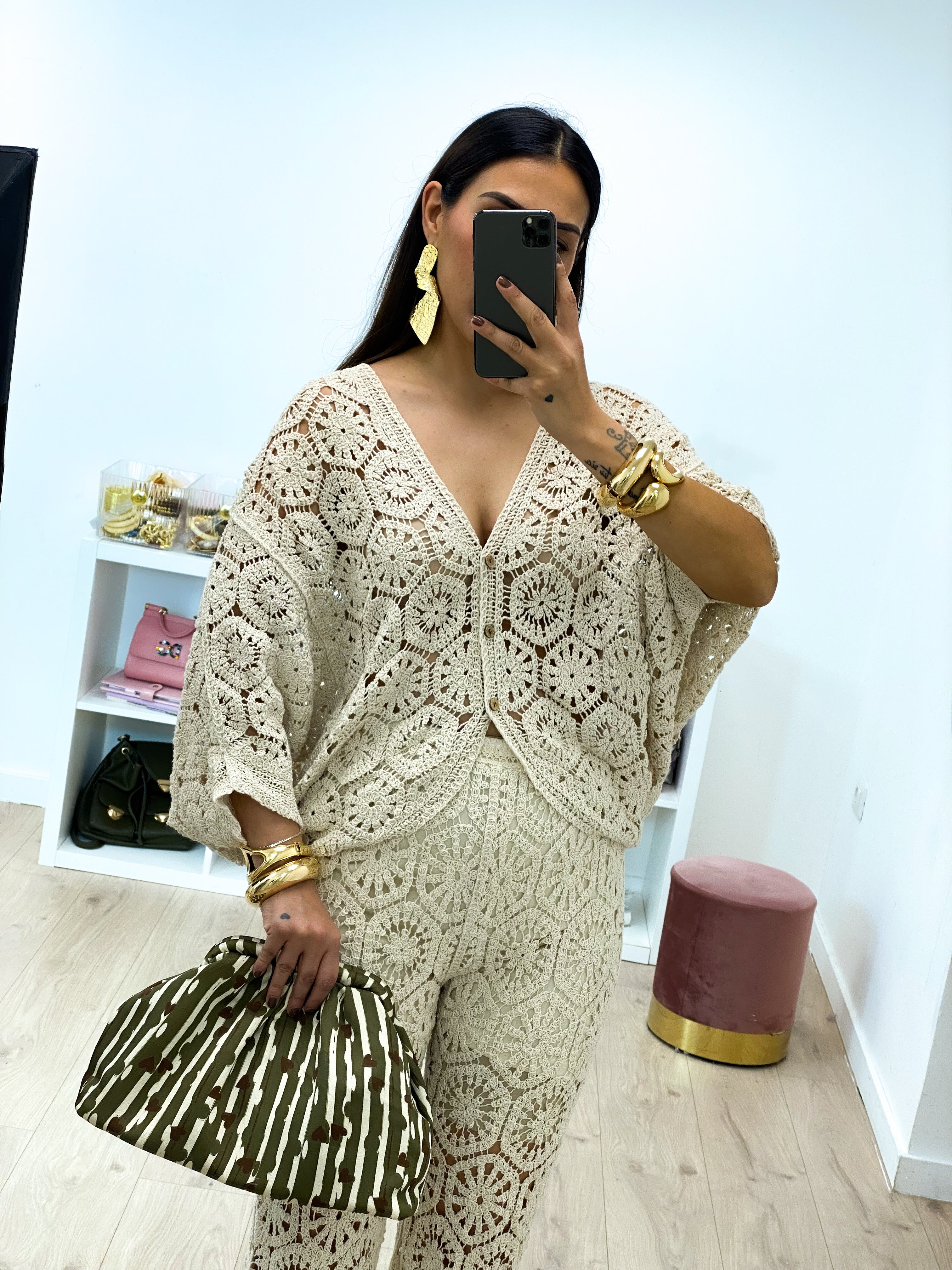 Cardigan CROCHET écru