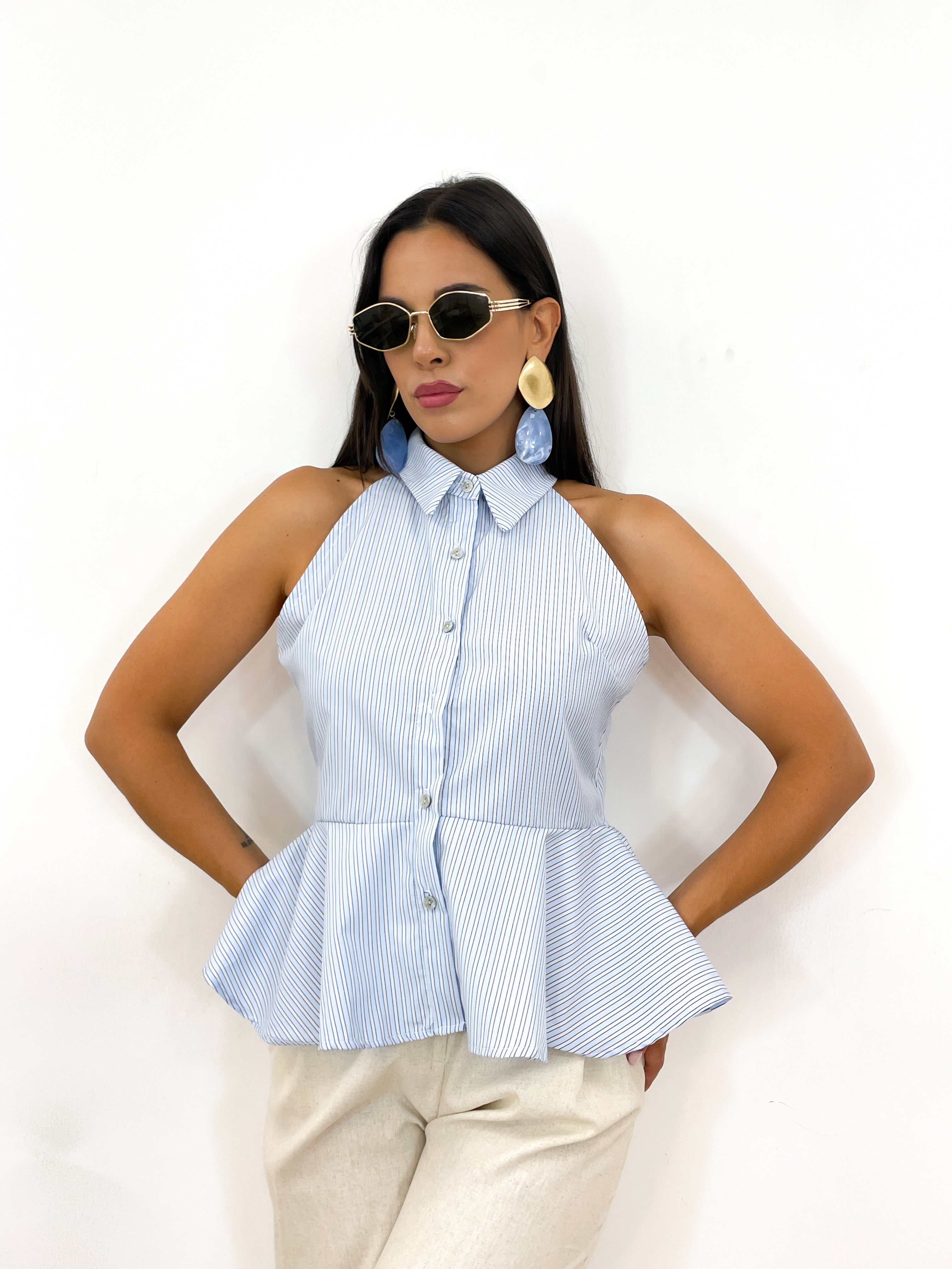 Camicia farfalla azzurra
