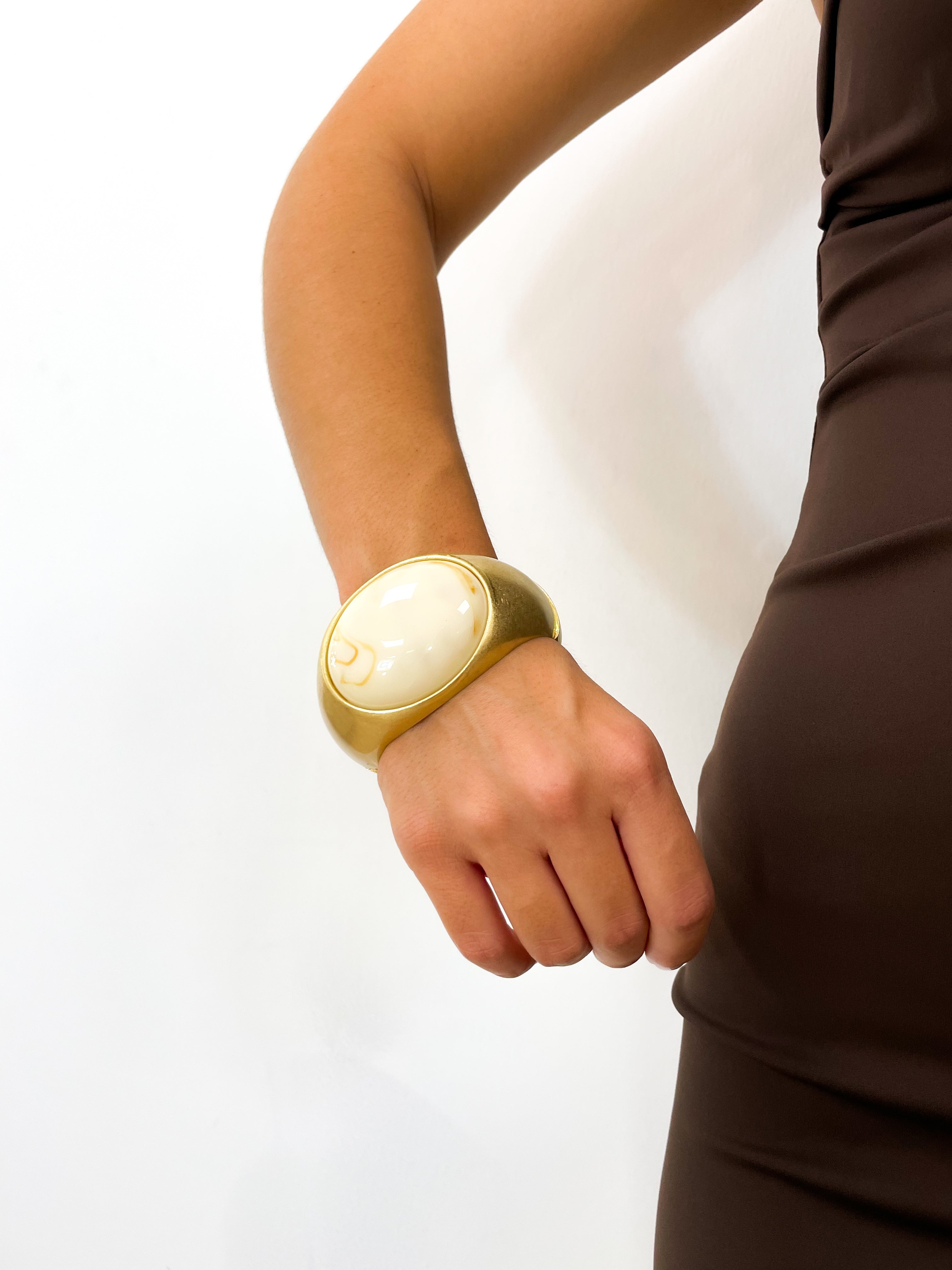 Bracciale rigido panna