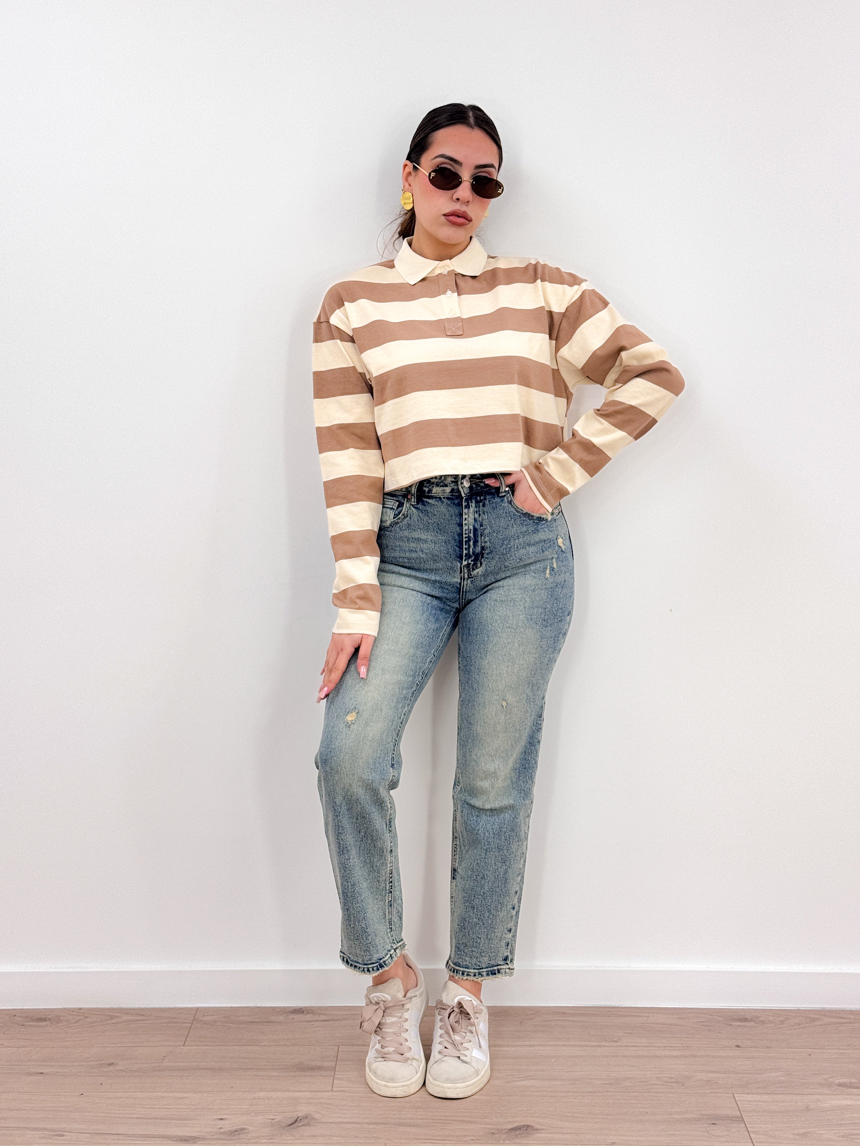 Polo Crop Lumina BEIGE