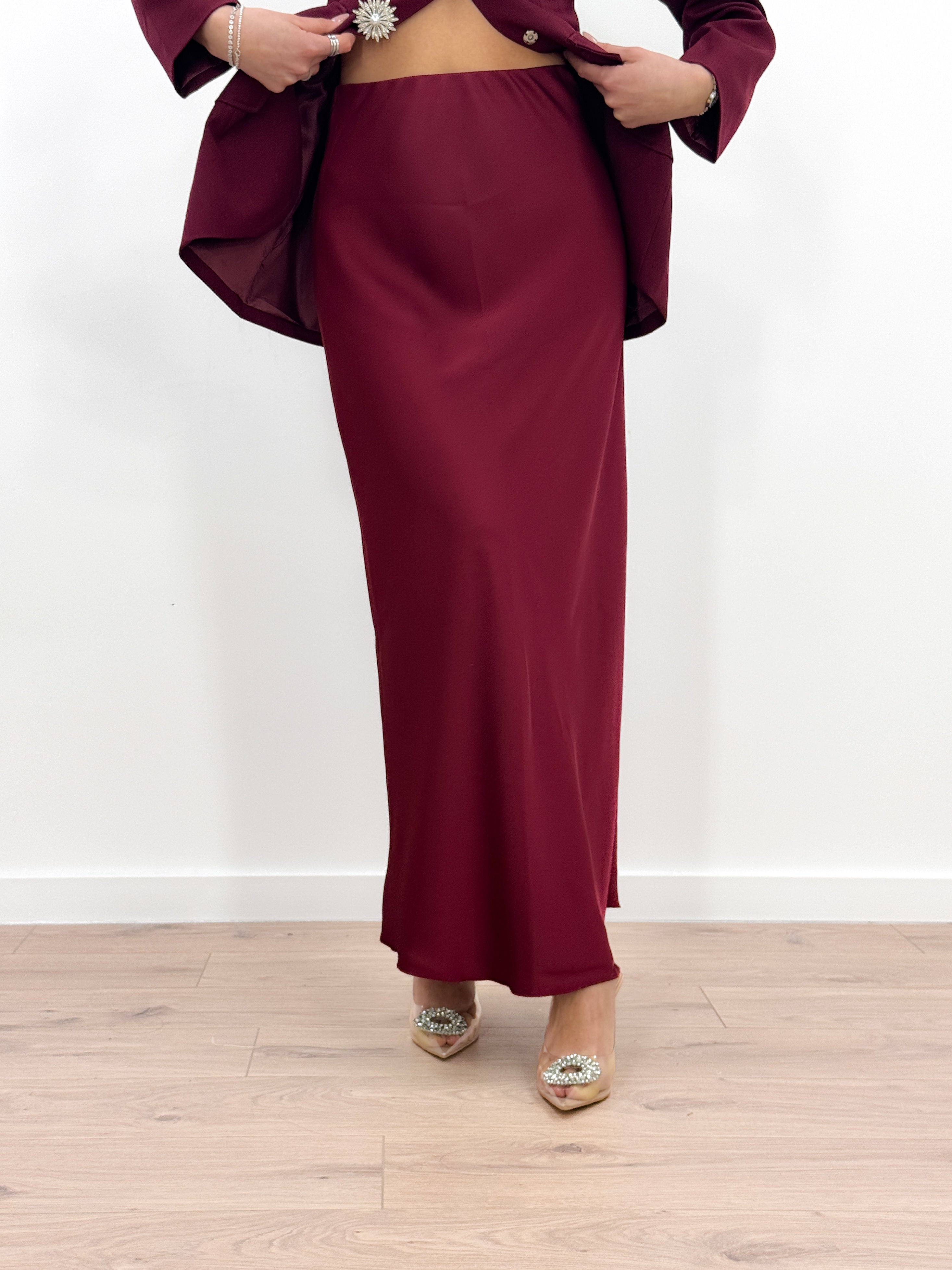 Gonna Satin BORDEAUX