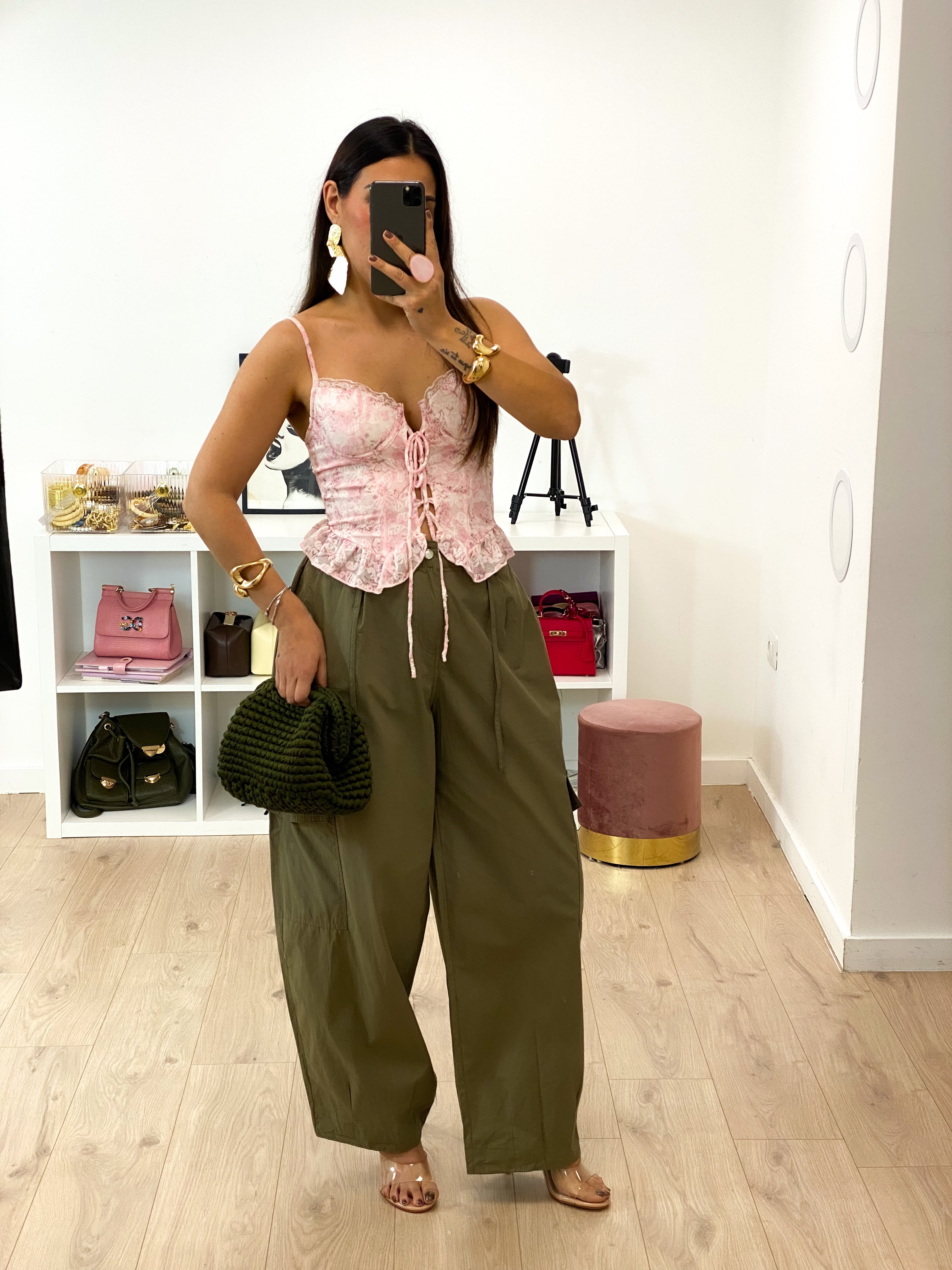 Pantalone cargo verde militare