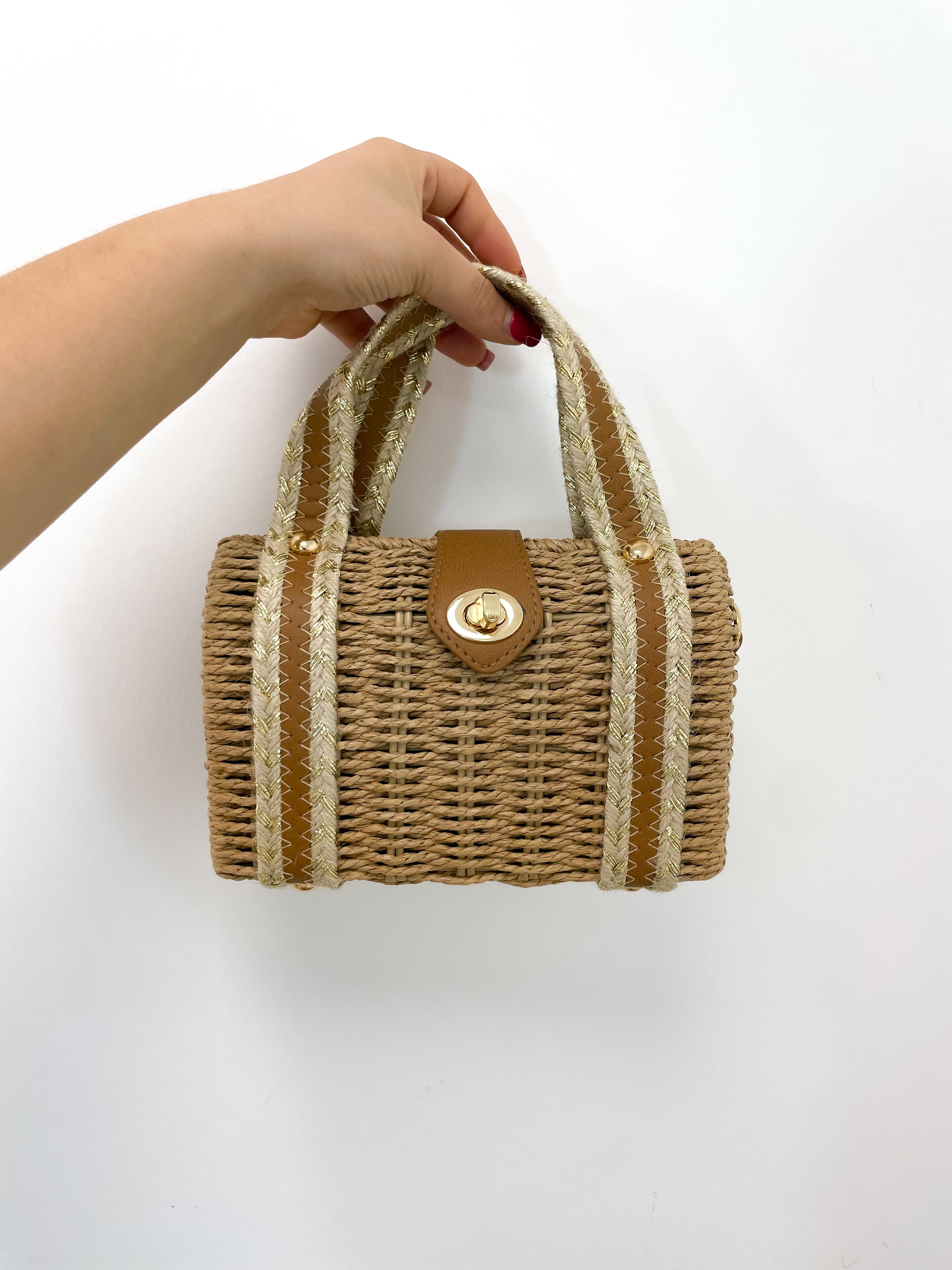 Borsa rafia cammello