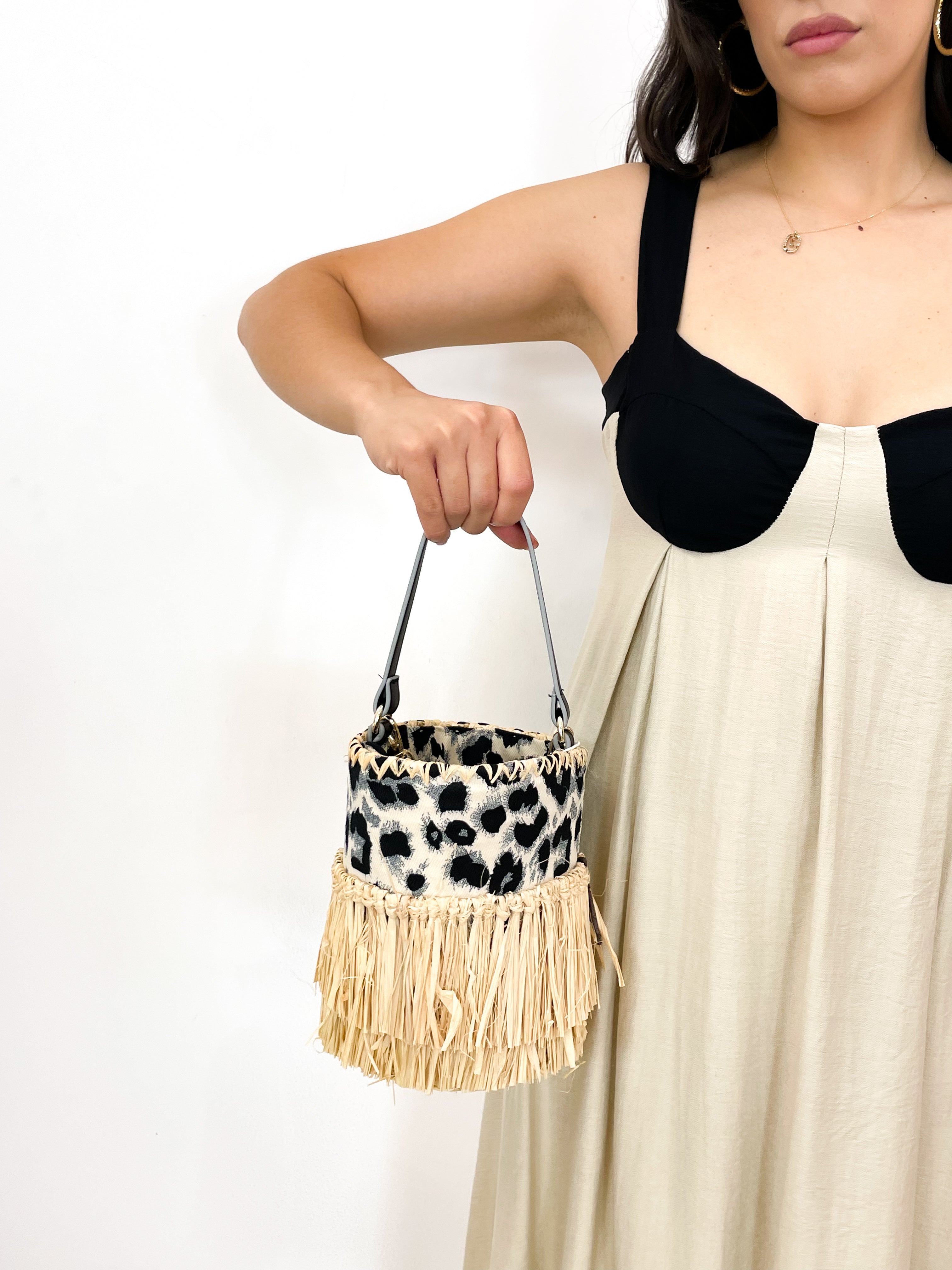 Borsa secchiello leopard