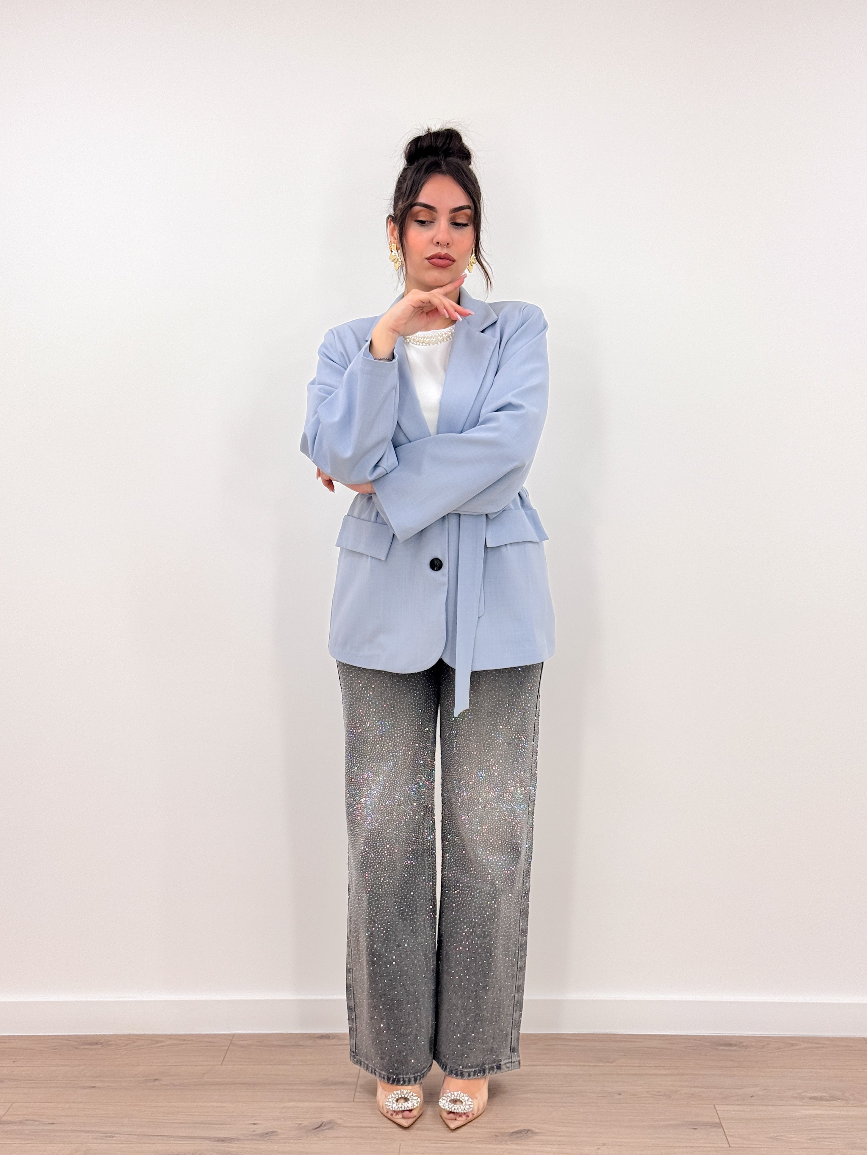 Jeans Wide Leg 2544 GRIGIO