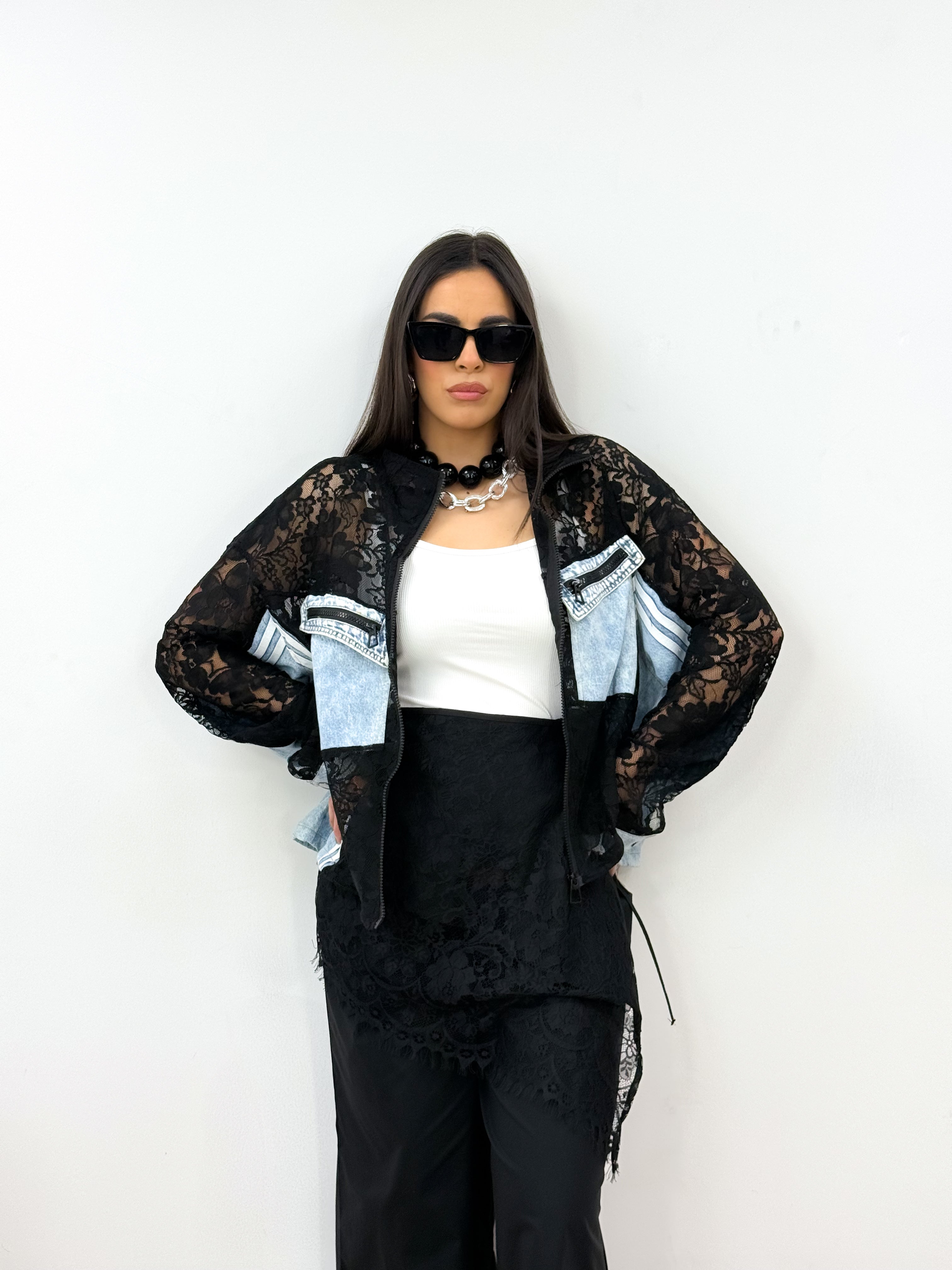 Giacca denim OVERLAY NERO