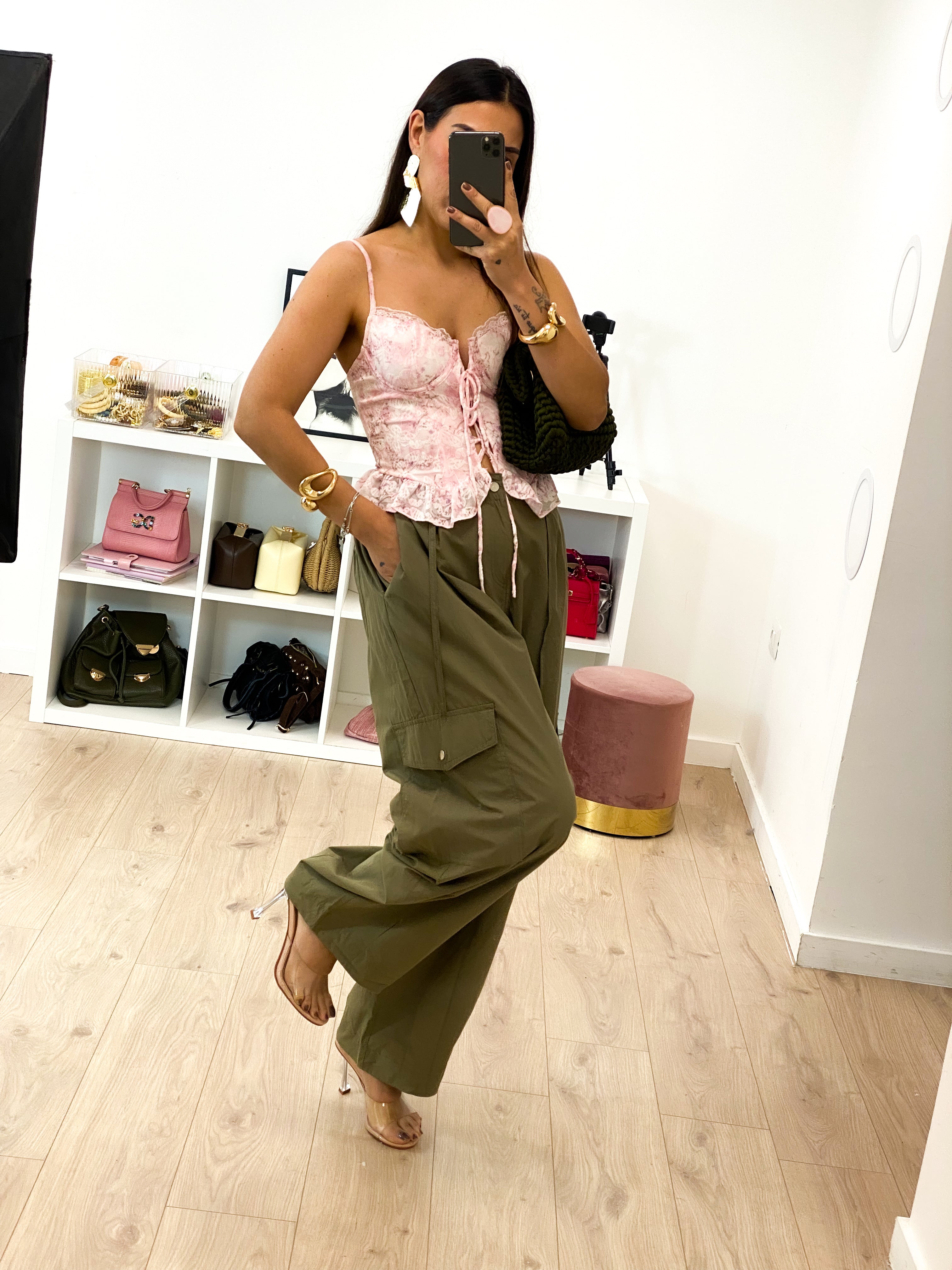 Pantalone cargo verde militare