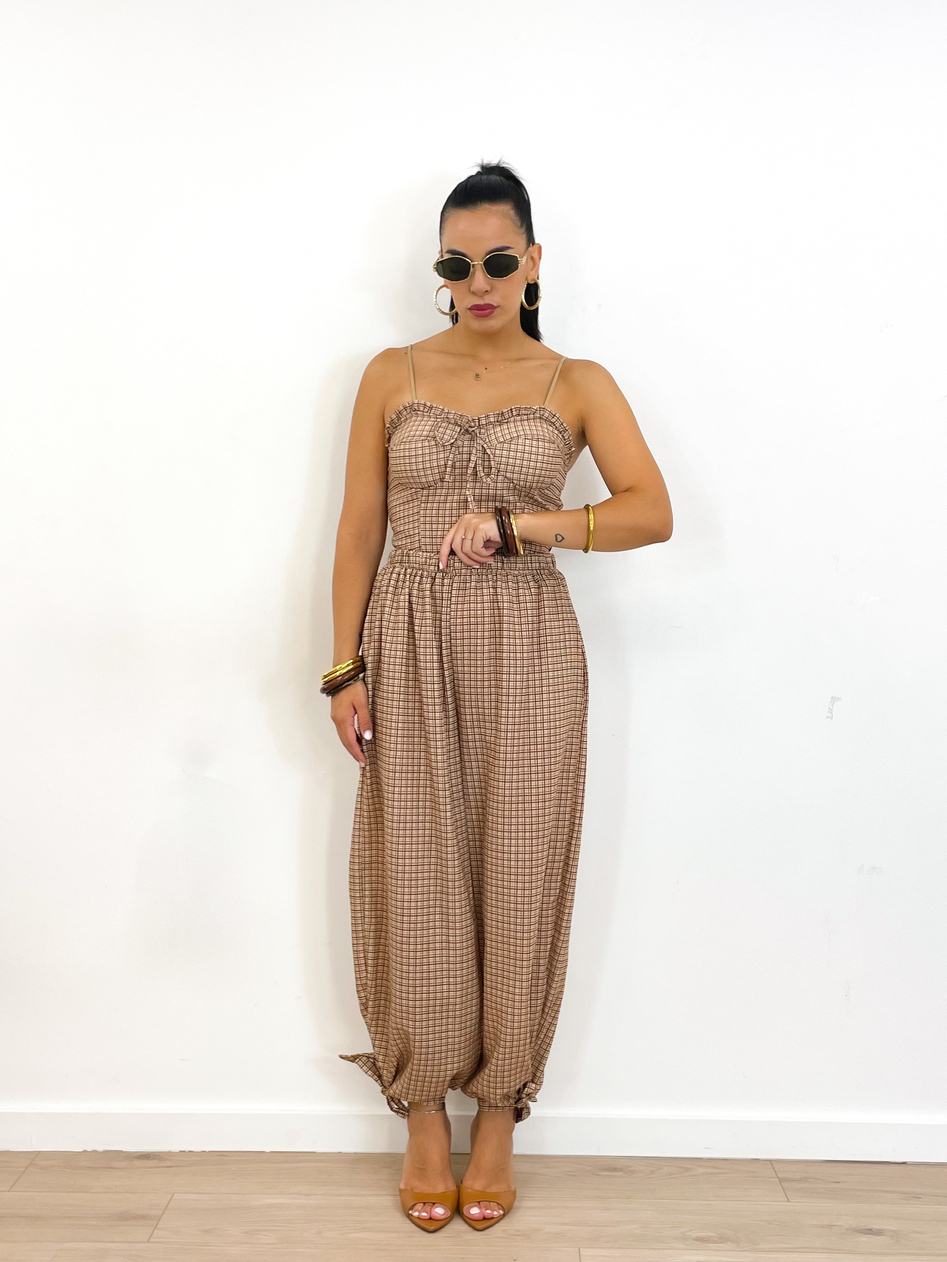 Coordinato BRIGITTE cammello/panna