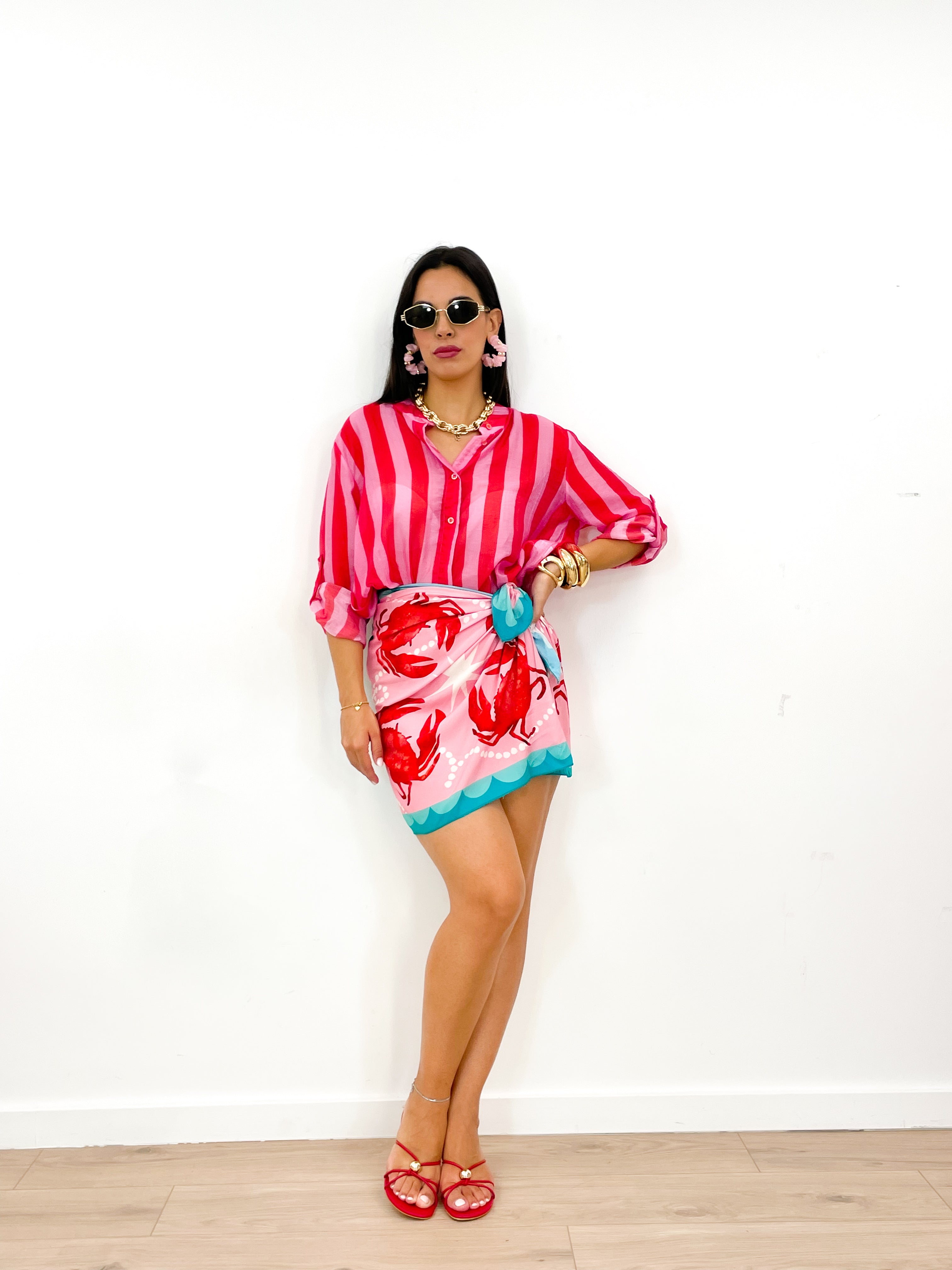 Camicia DOLL rosa/rosso