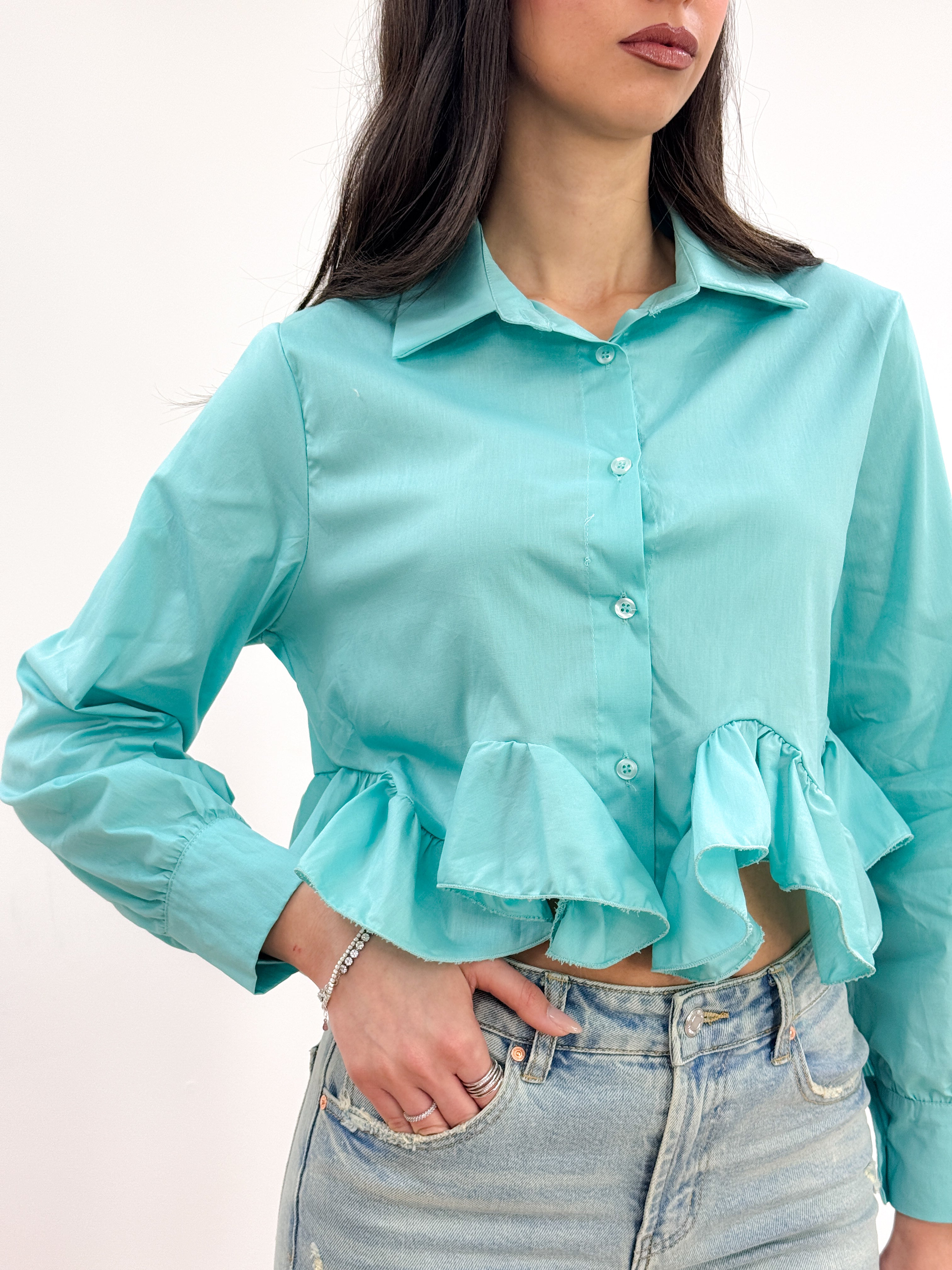 Camicia Volant Crop TIFFANY