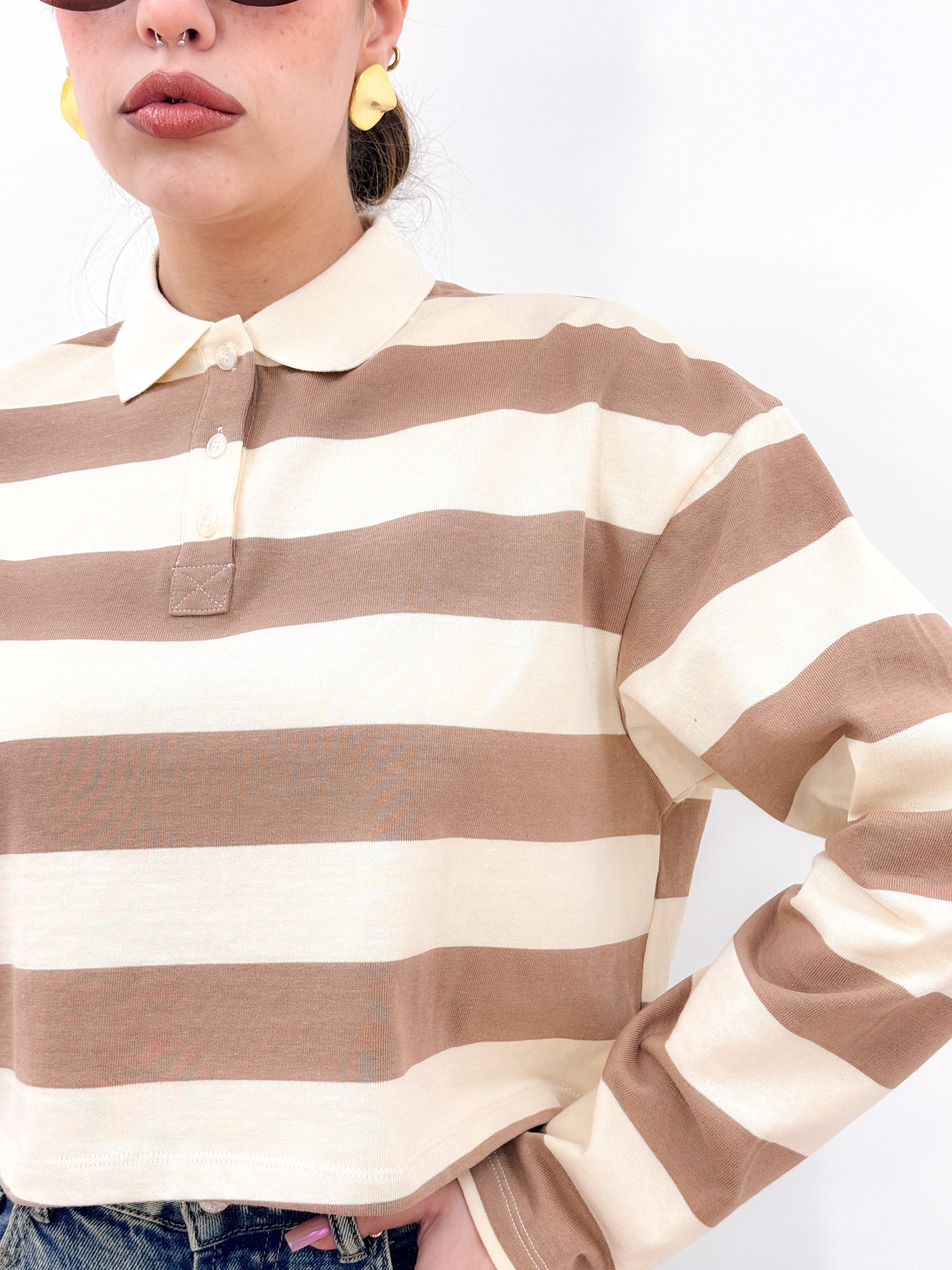 Polo Crop Lumina BEIGE