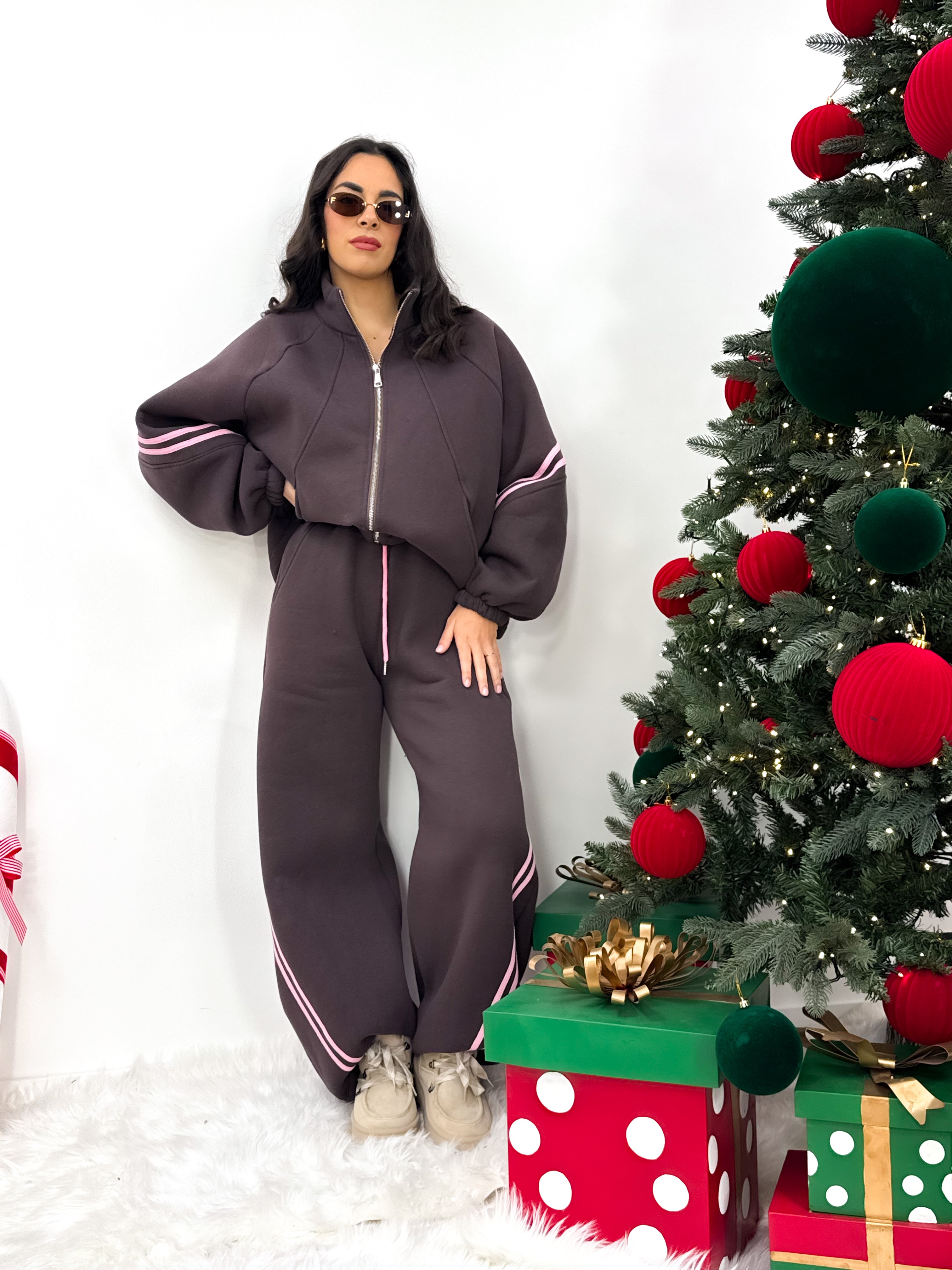 Coordinato Comfy Marrone/Rosa