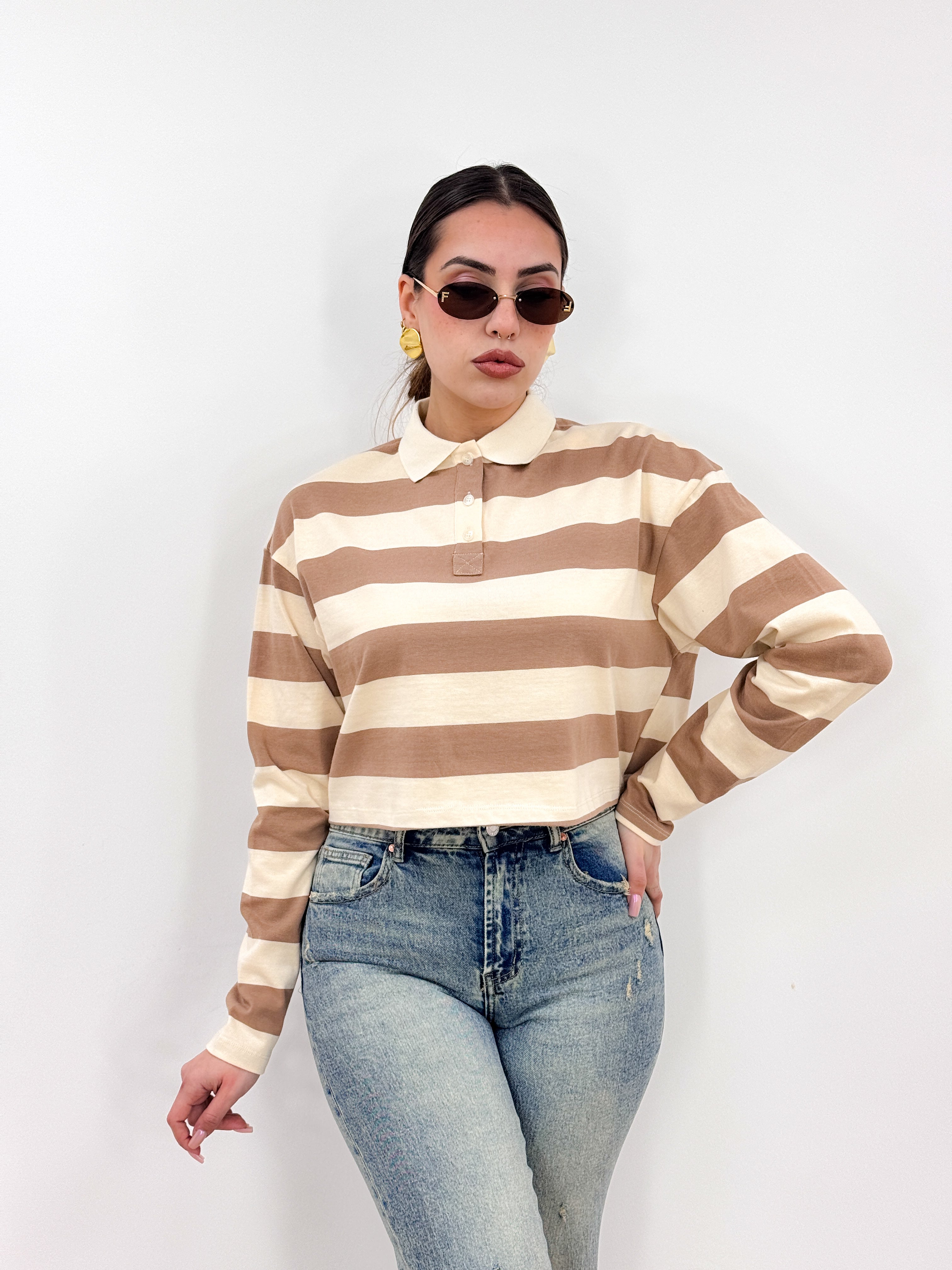 Polo Crop Lumina BEIGE
