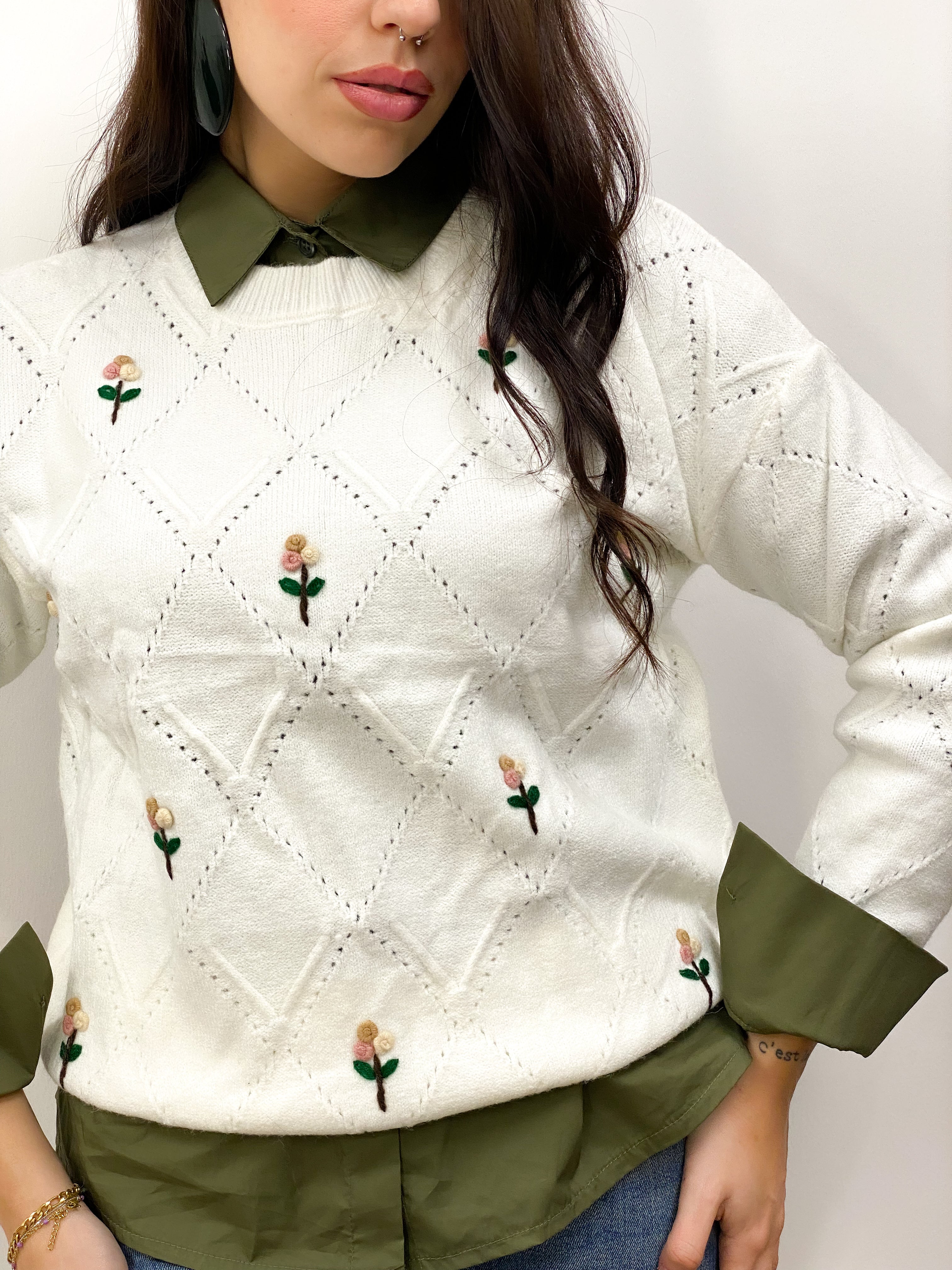 Maglione Fleur Bianco