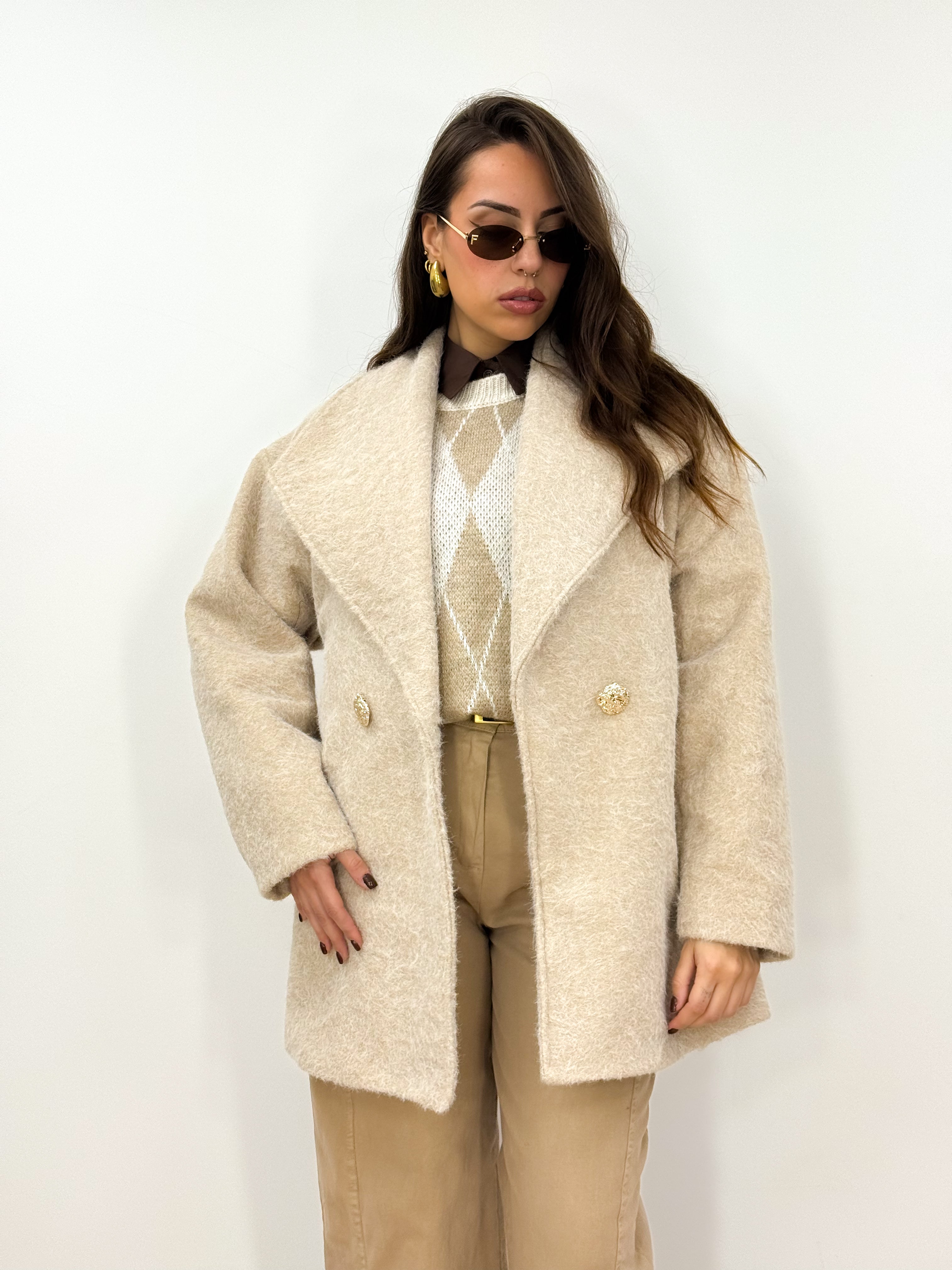 Cappotto Midi-Glenda Panna