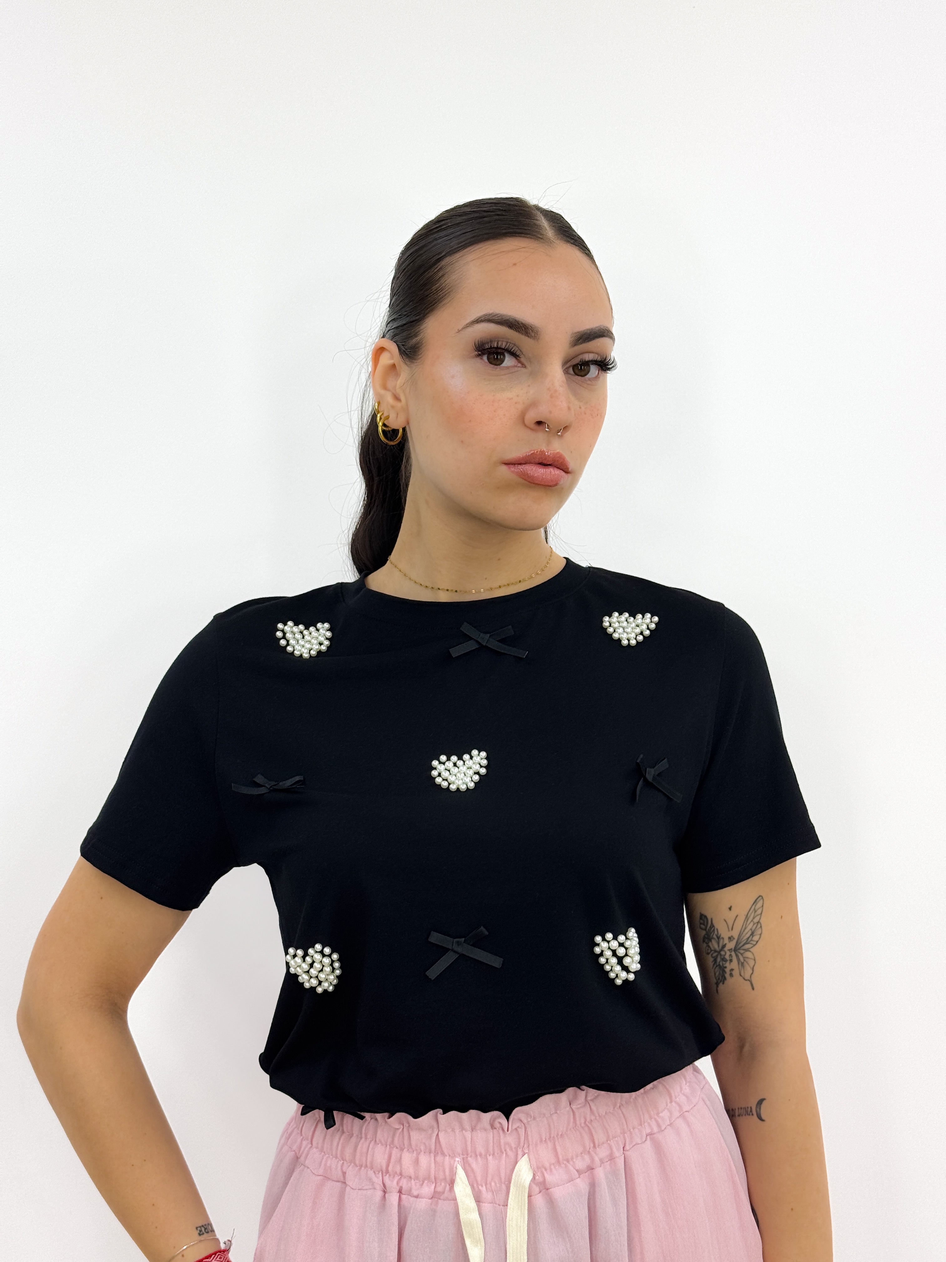 T-Shirt Perla Nero FLAKE BLACK