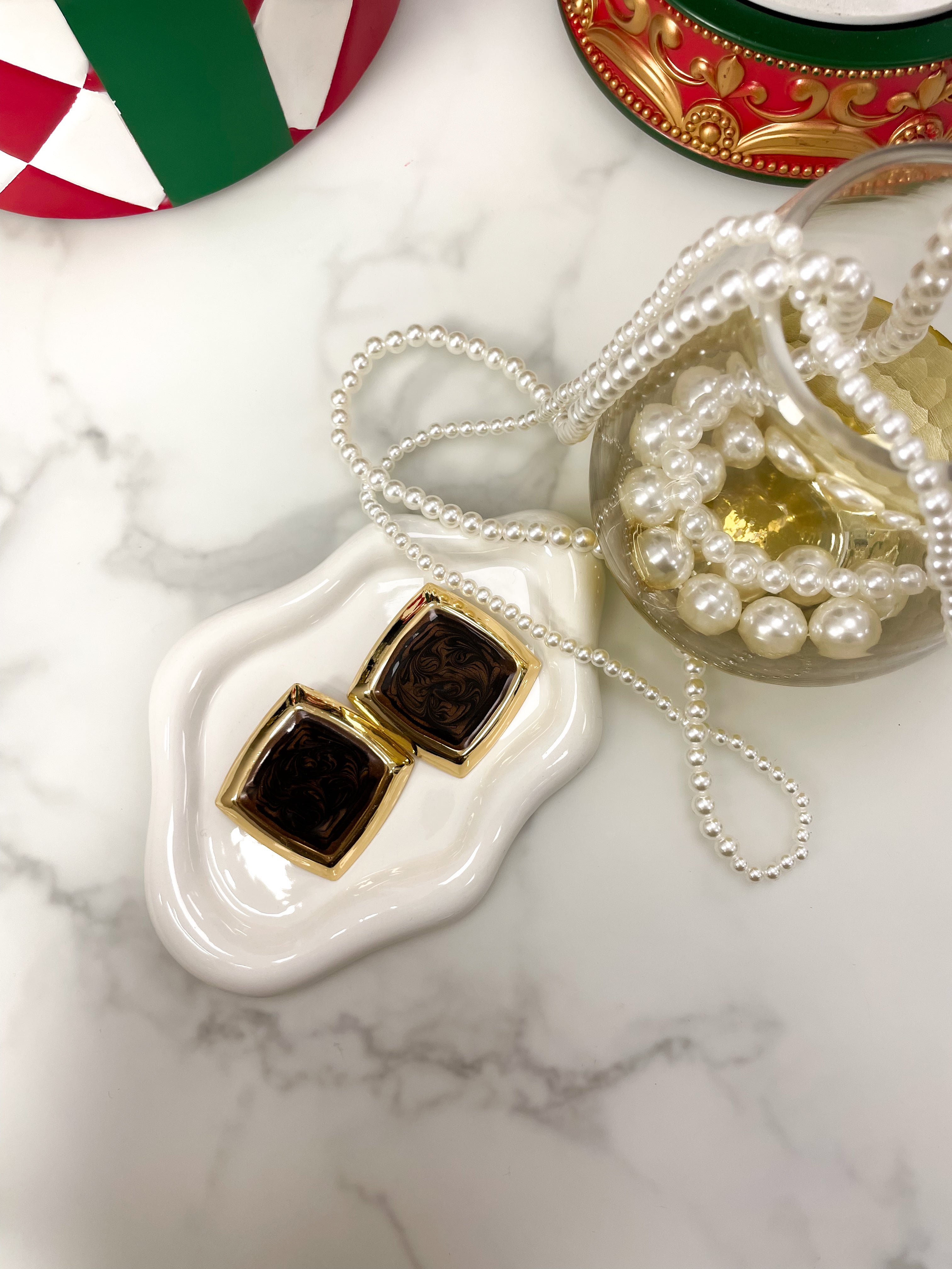 Orecchini Quadro Marrone