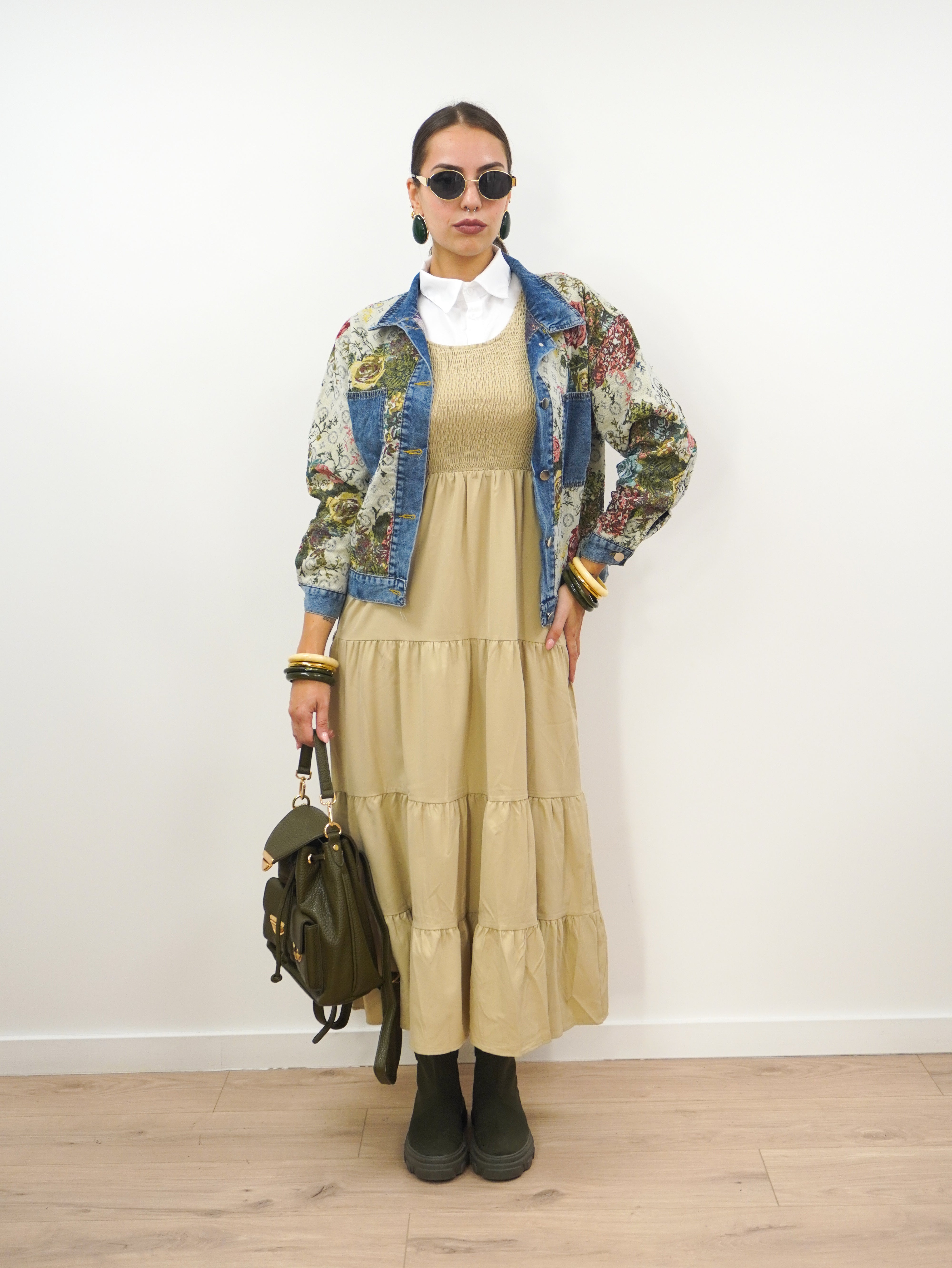 Giacca Denim Flowers