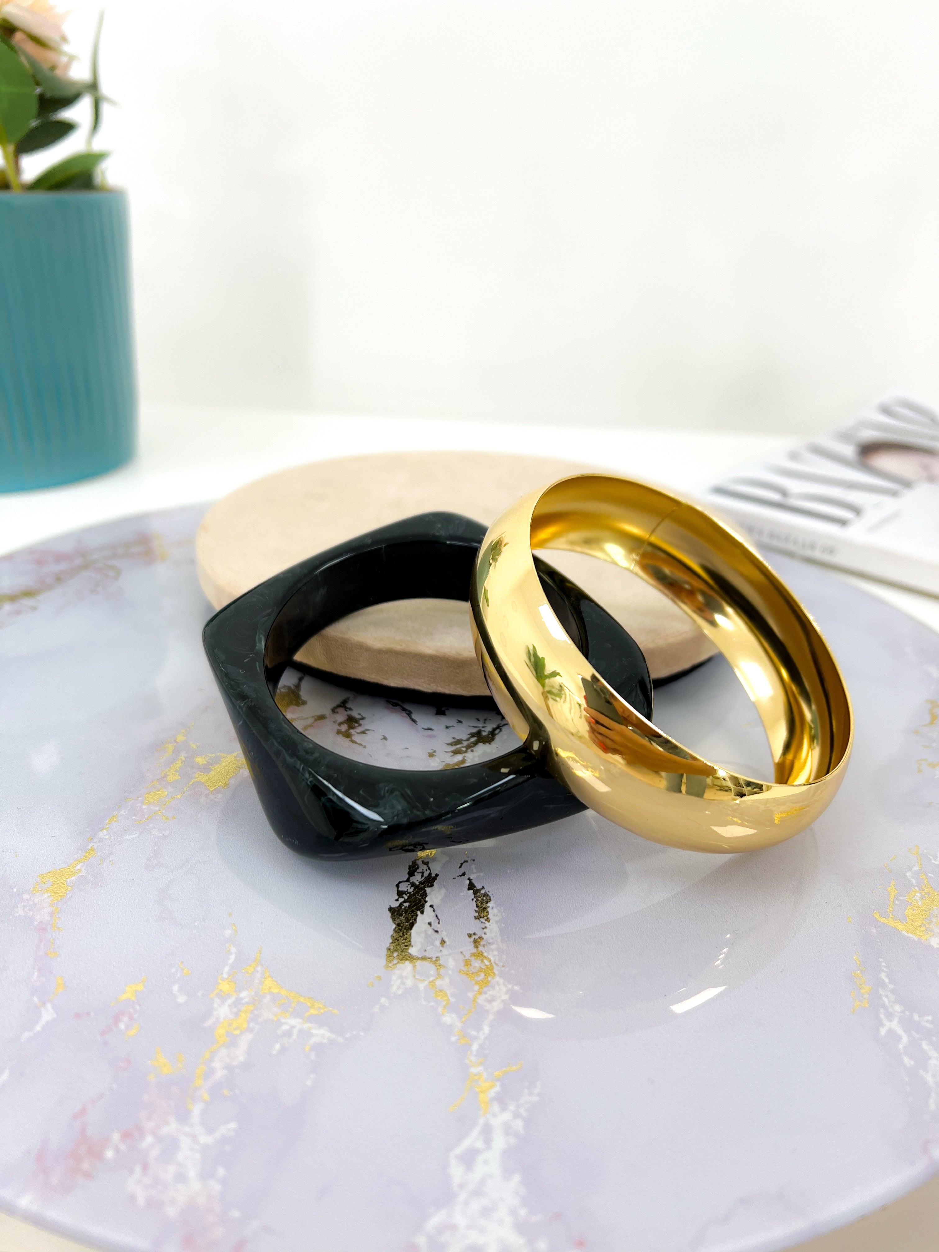 Bracciale Geometrico ORO/NERO