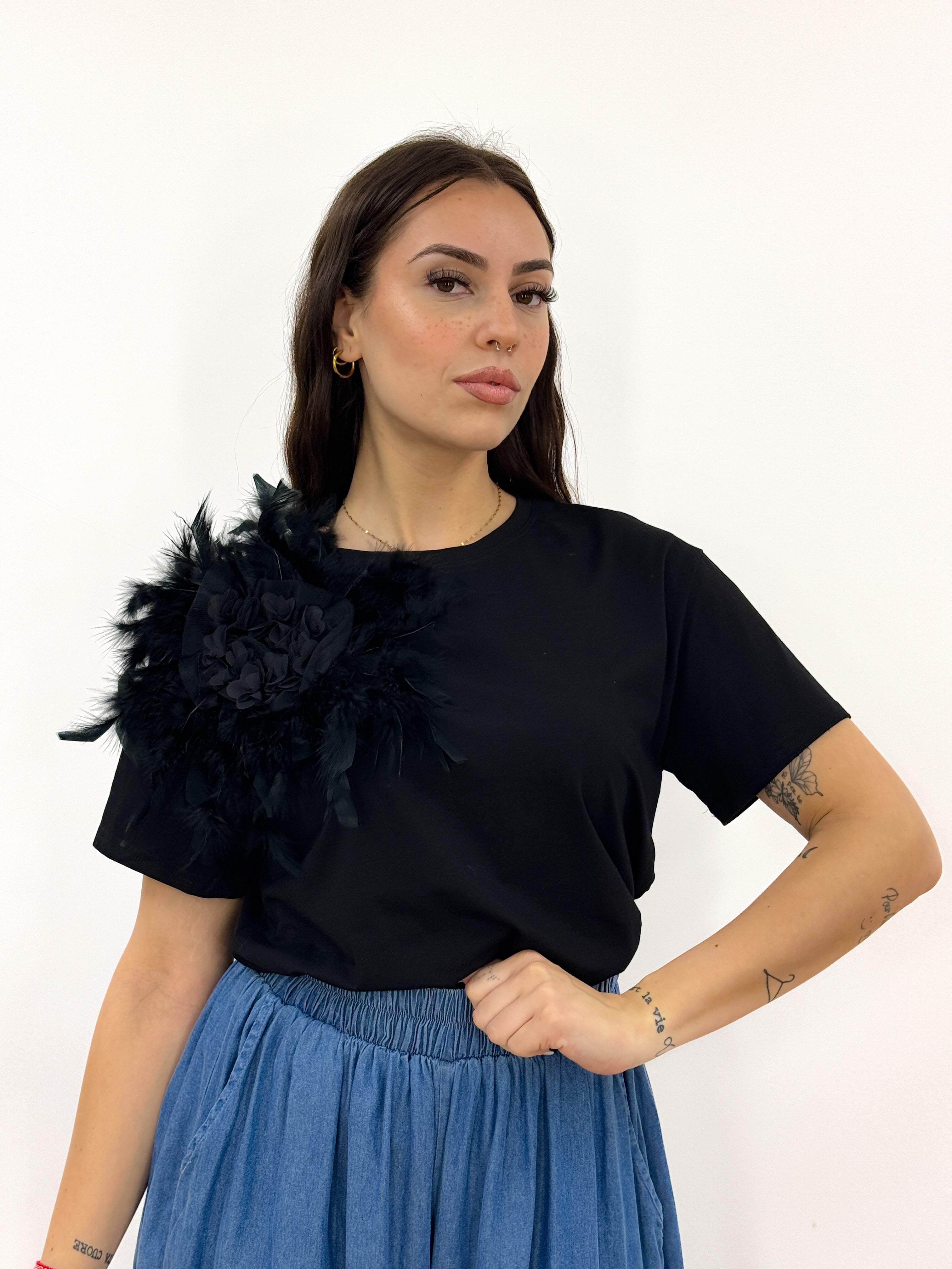 T-Shirt Piuma NERO