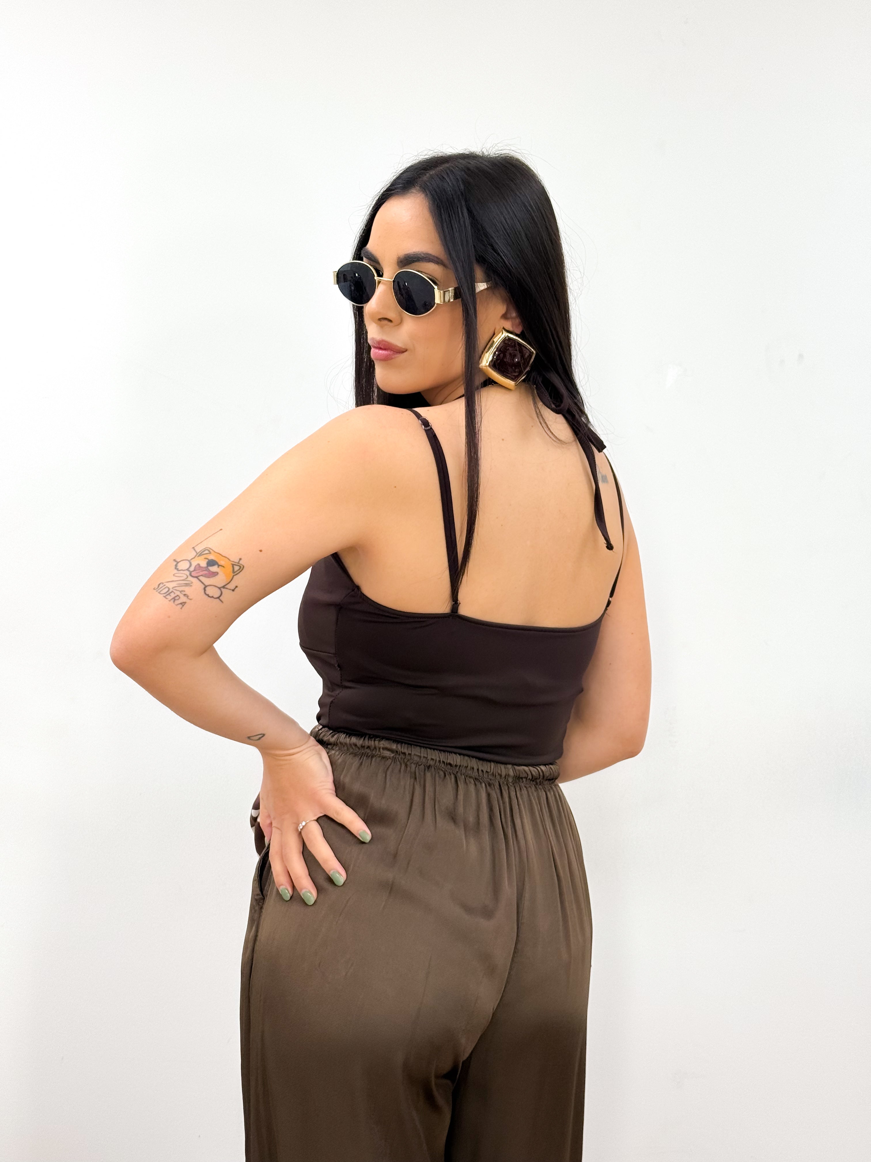 Body in pizzo GLAMOUR marrone