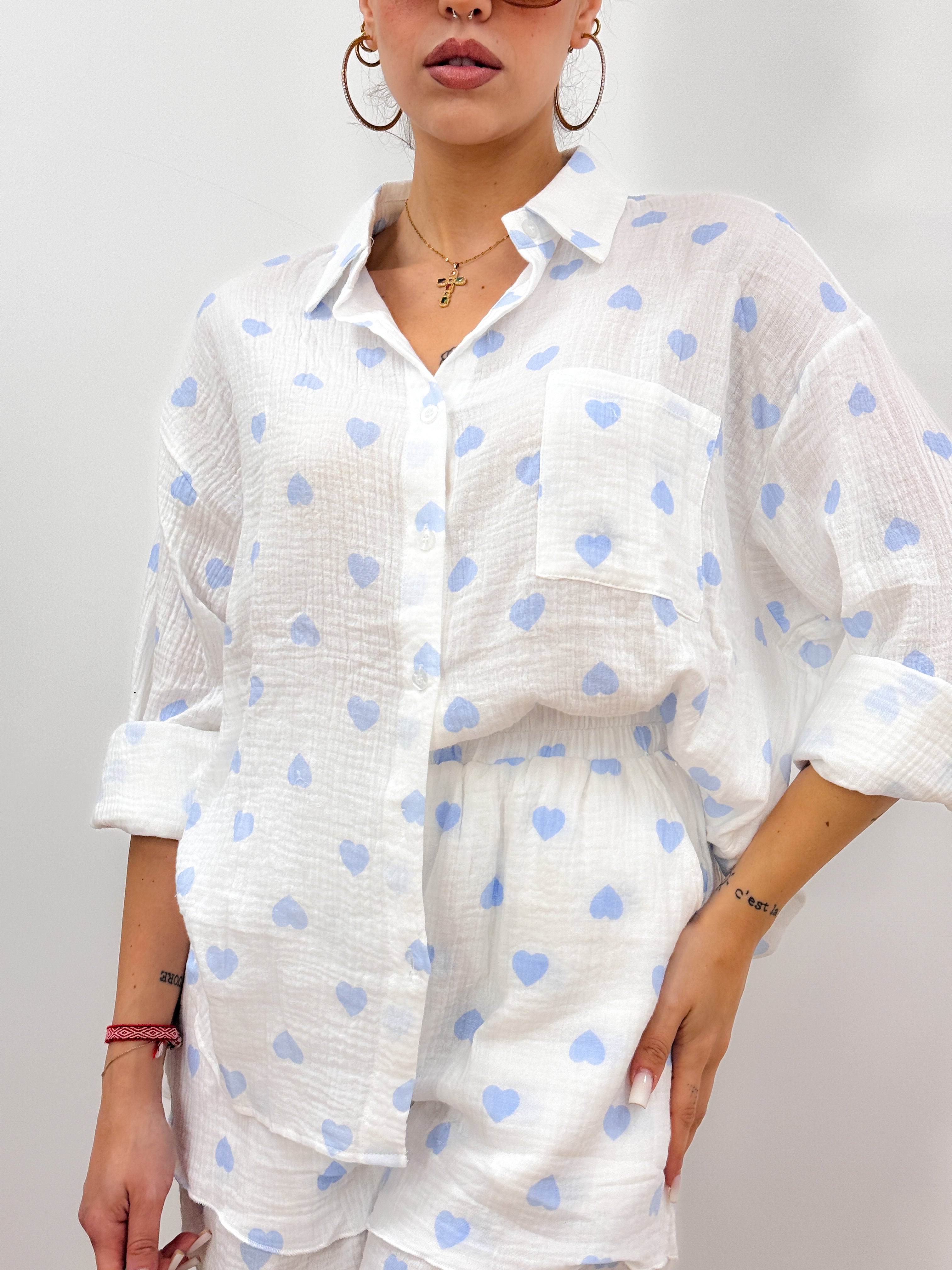 Coordinato Cuori CELESTE
