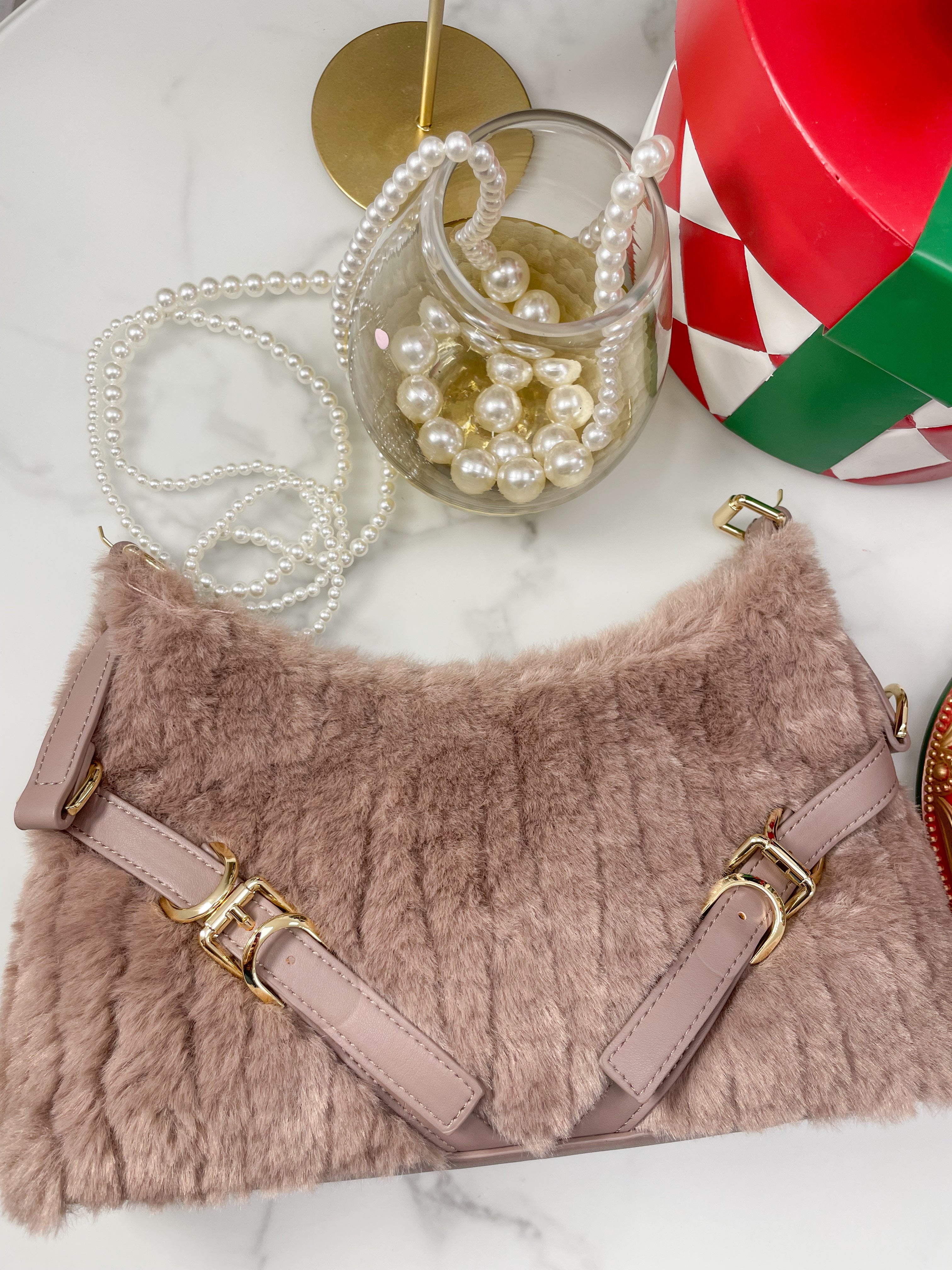 Borsa Peluche Rosa cipria