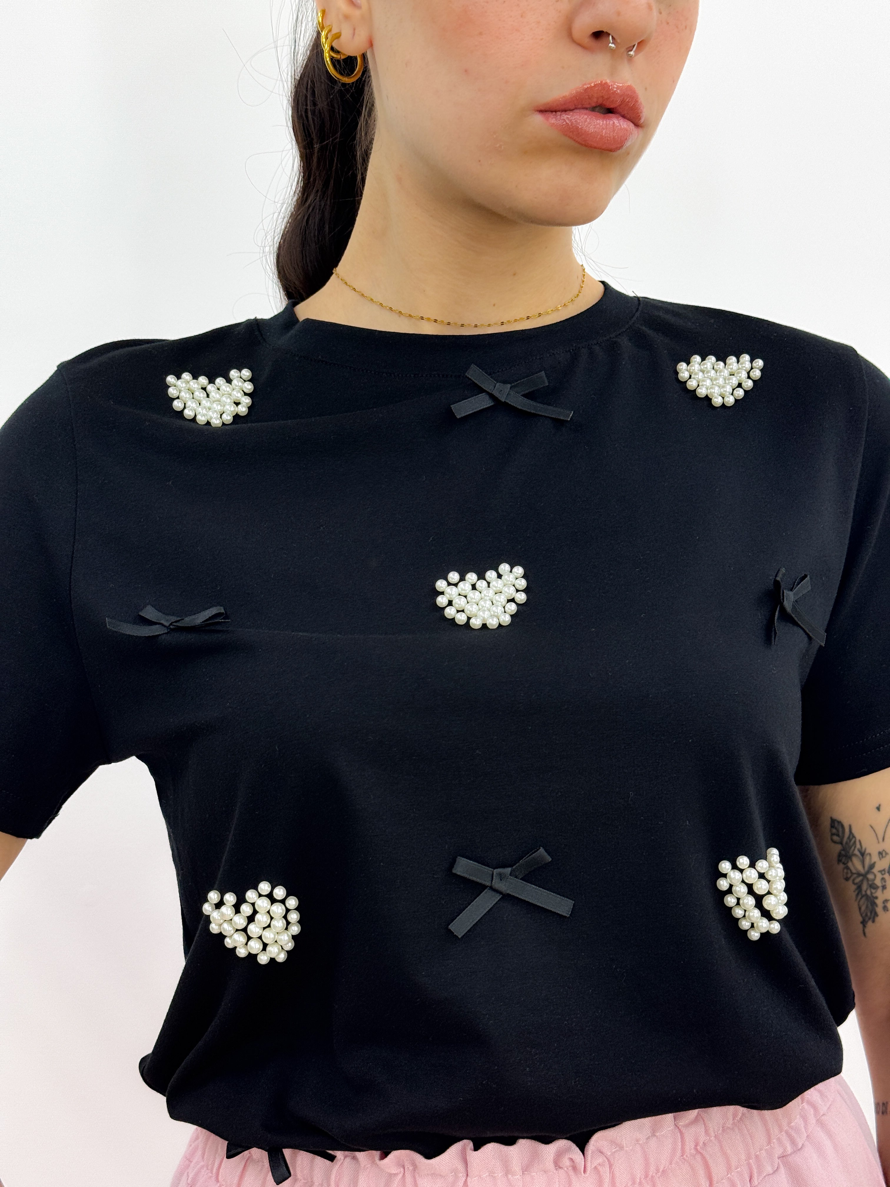 T-Shirt Perla Nero FLAKE BLACK