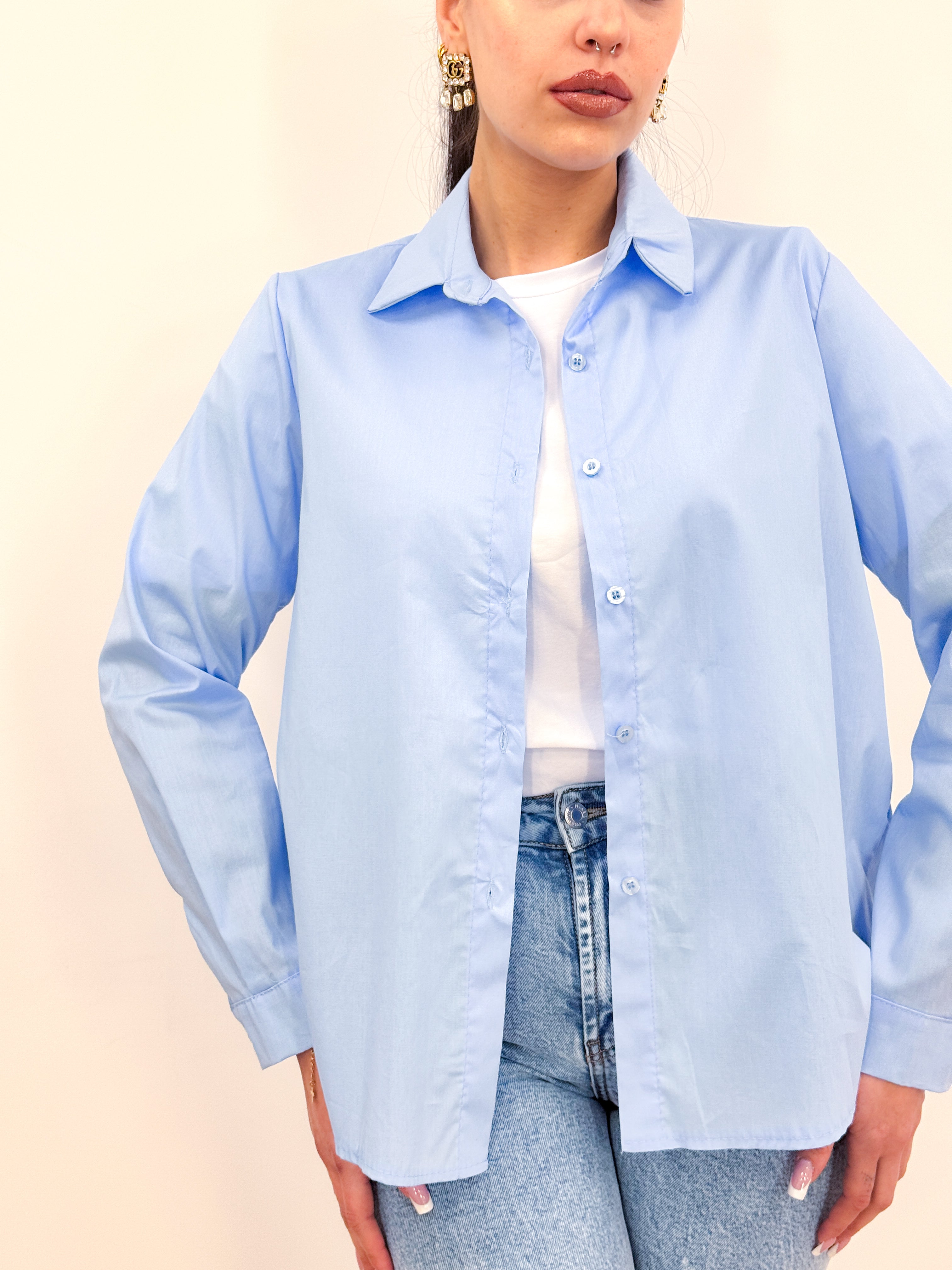 Camicia Basic celeste