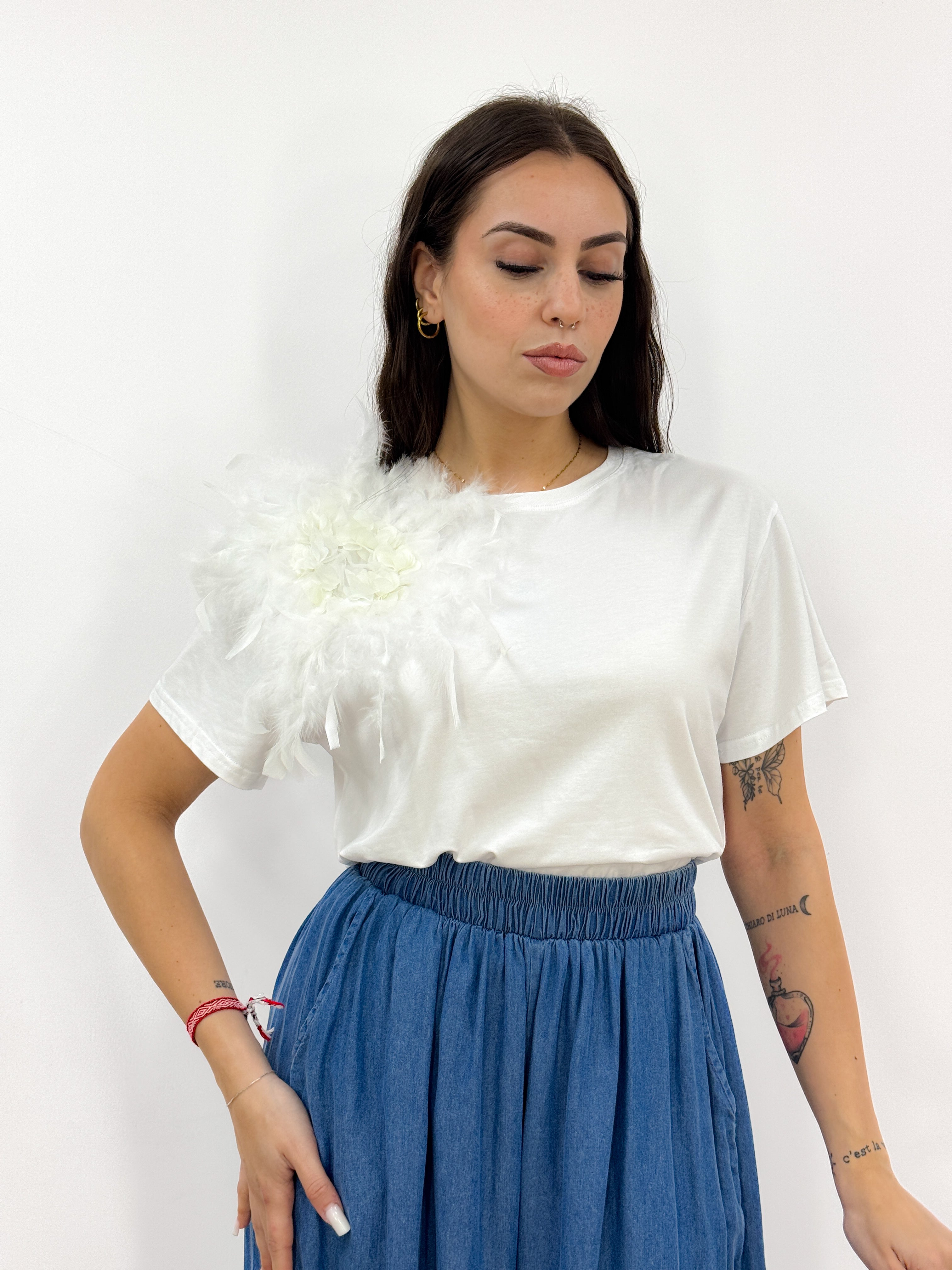 T-Shirt Piuma BIANCO
