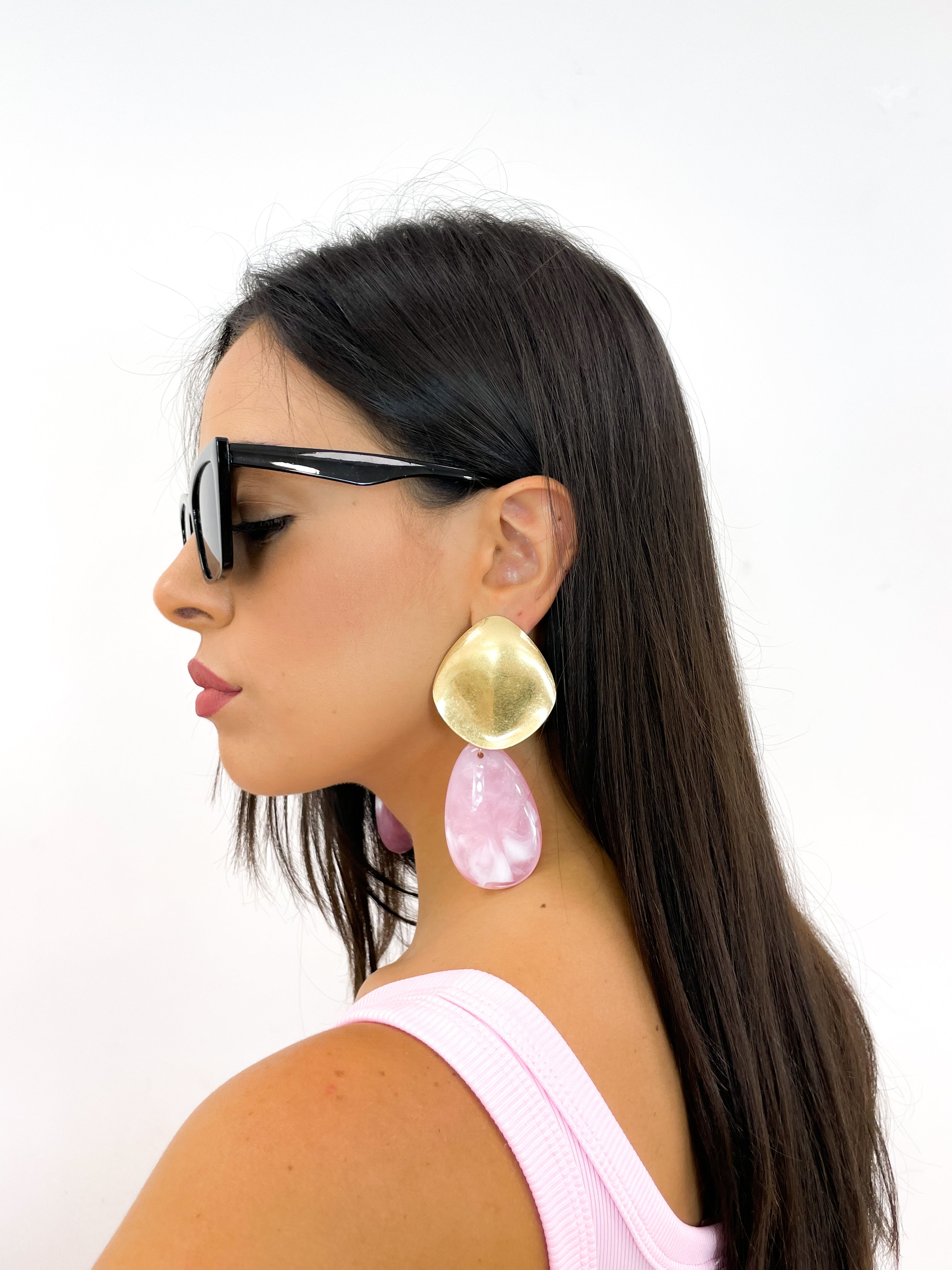 Orecchini pendente rosa