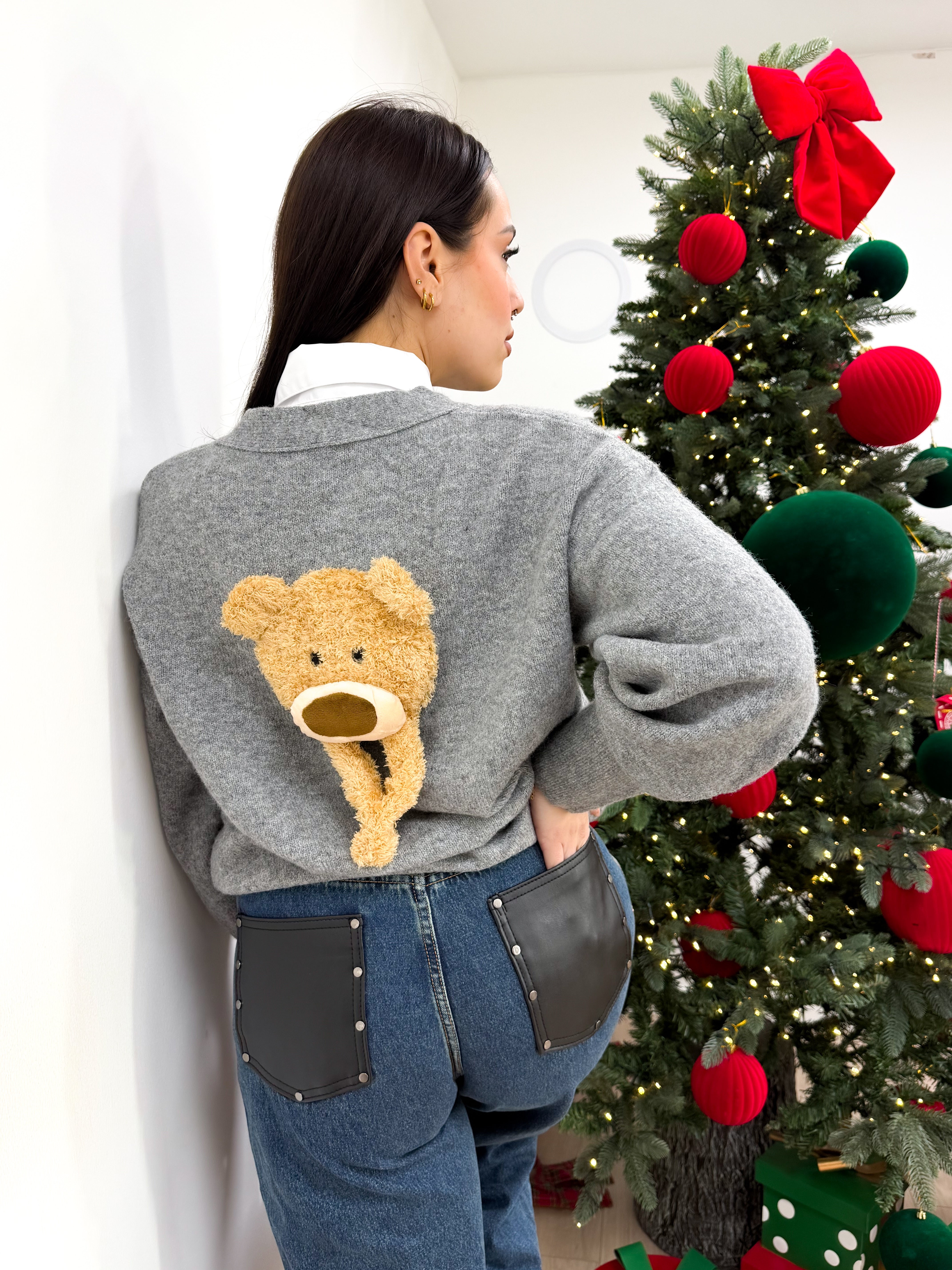 Cardigan Mini Teddy Grigio