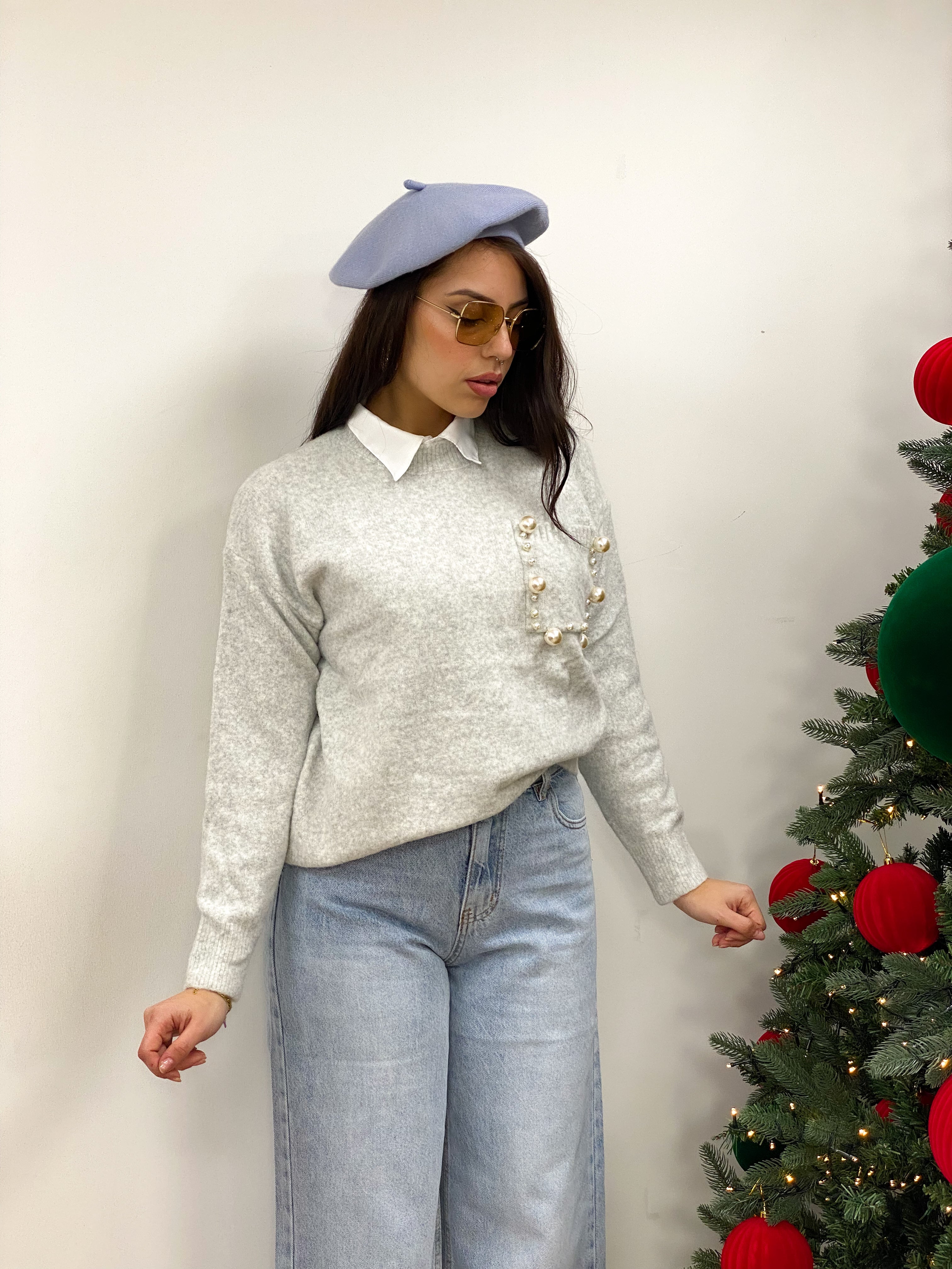 Maglione Wool Grigio Perla